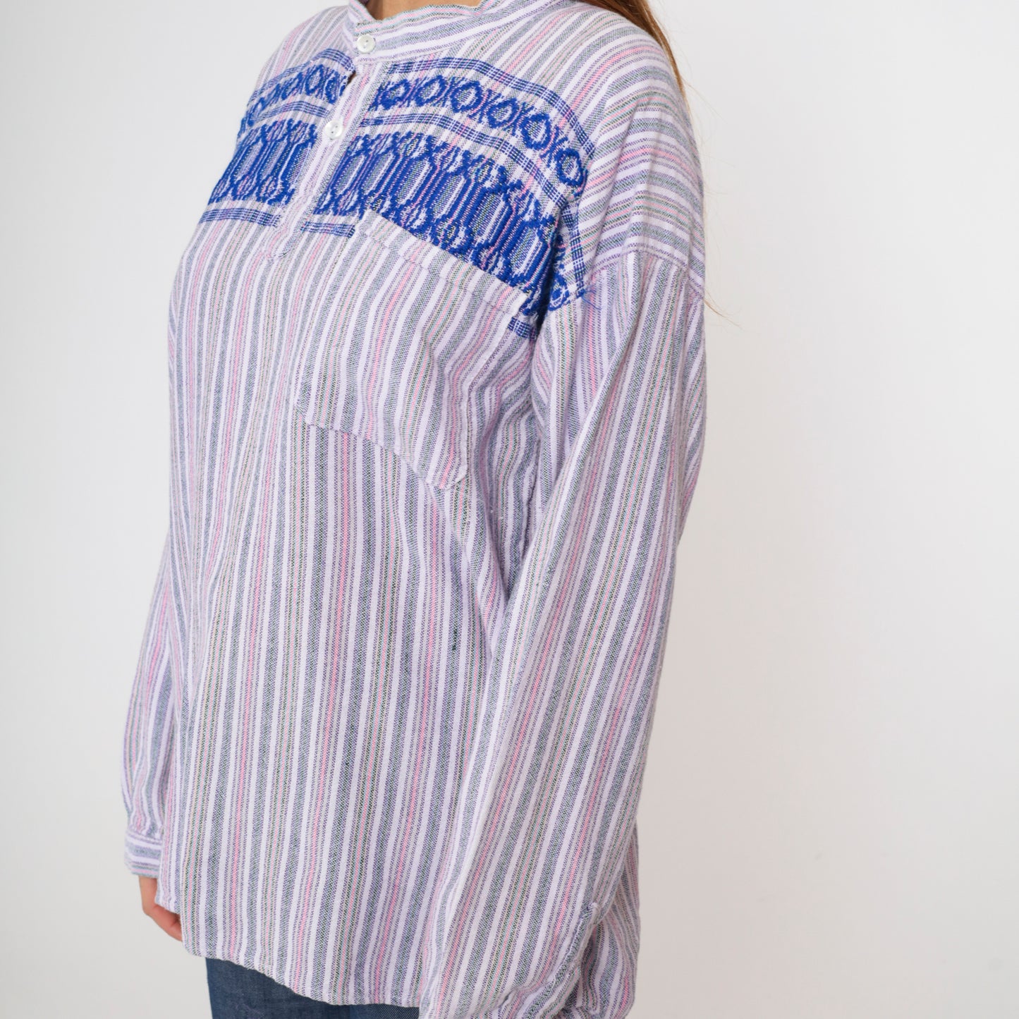 Vintage Striped Baja Pullover Shirt L