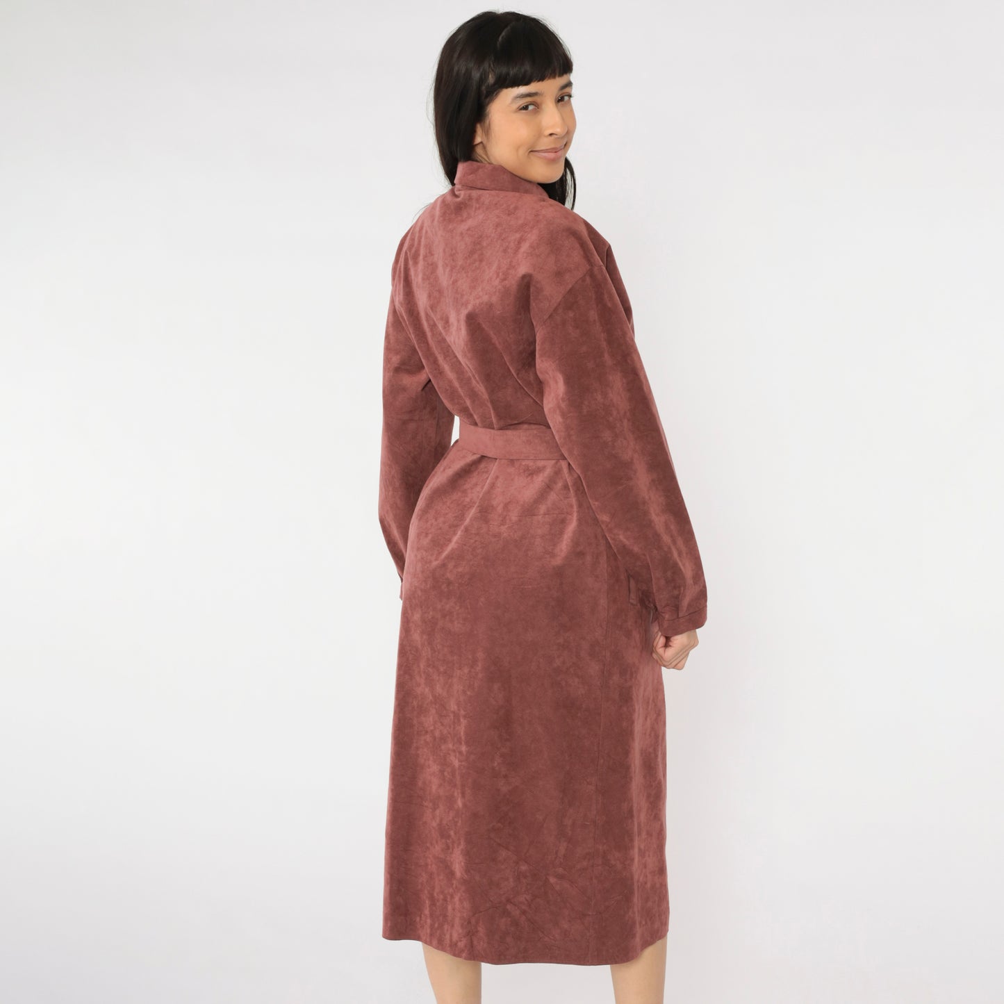 Vintage 70s Halston Ultrasuede Trench Jacket Large L
