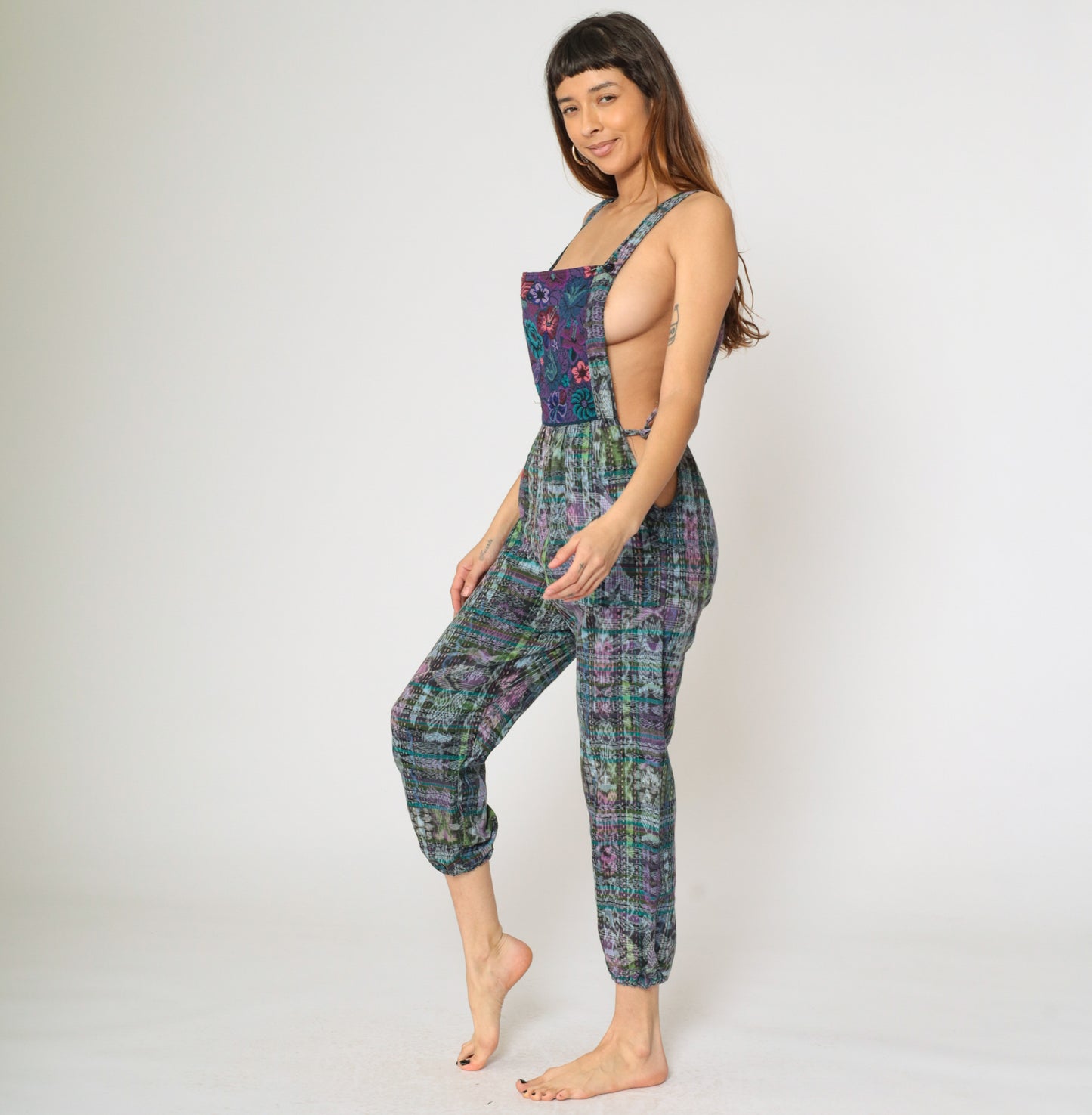 Guatemalan-Inspired Jumpsuit with Floral Bib