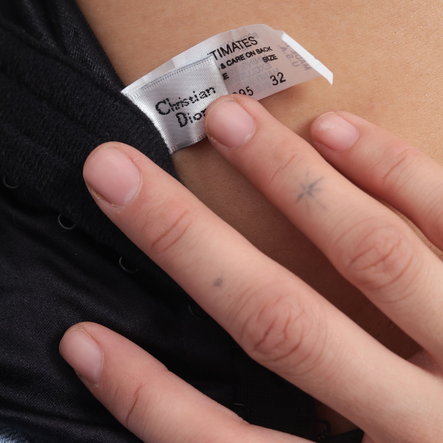 Christian Dior Black Bustier 90s Designer Corset Sweetheart Neckline Structured Boning Y2K Goth Lingerie Intimates Extra Small XS