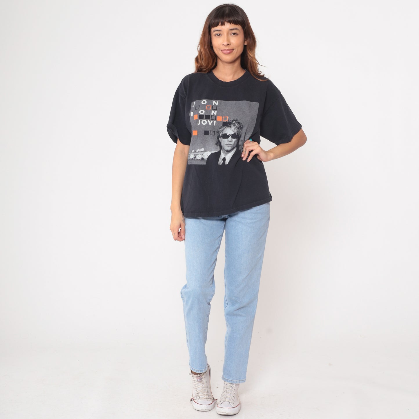 Bon Jovi Y2K Crush Tour 2000 Concert Tee Black Cotton Band Shirt Vintage Rock Music Tour Dates Jon Bon Jovi Sunglasses Music Merch Large L