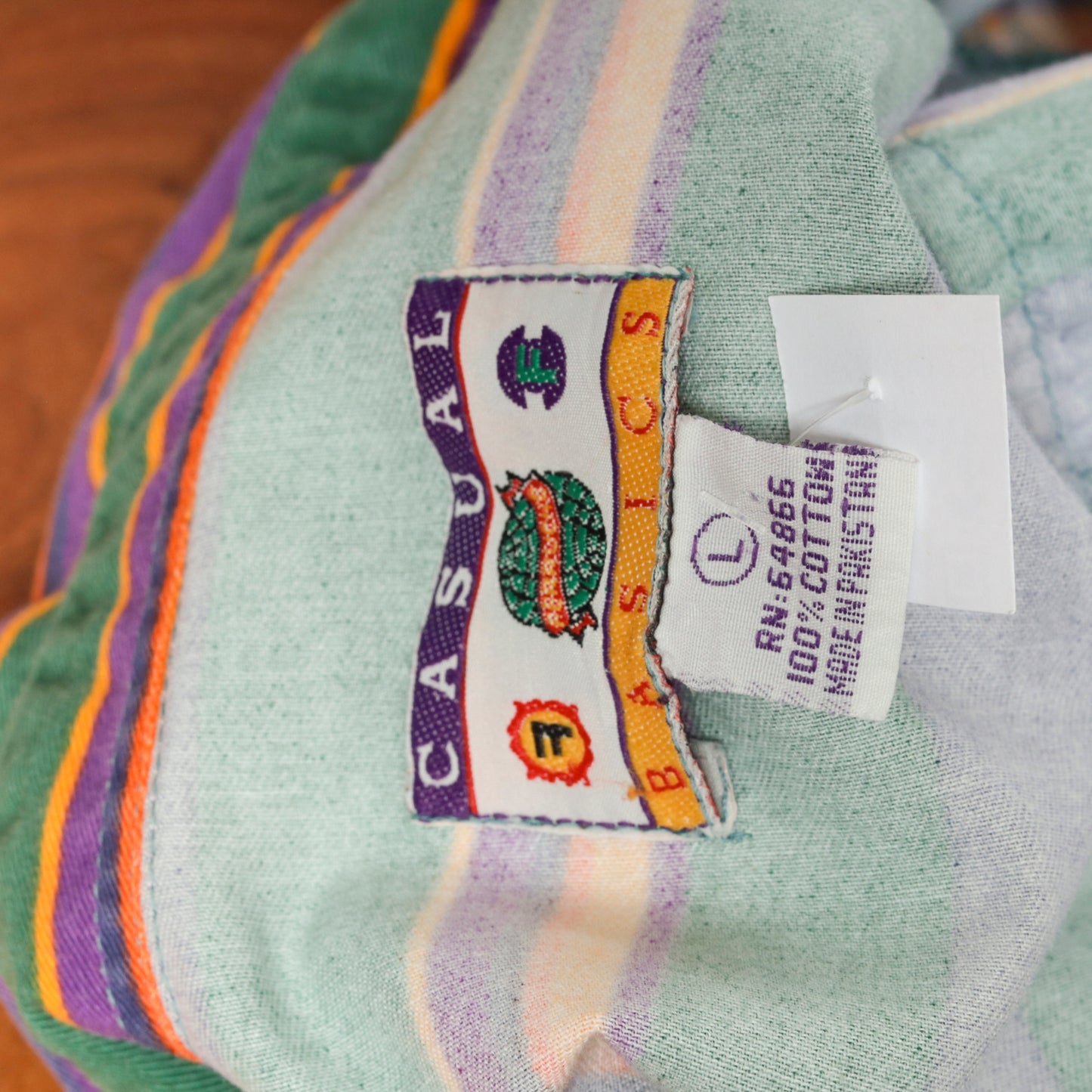 90s Green Striped Button Up Shirt Men's L
