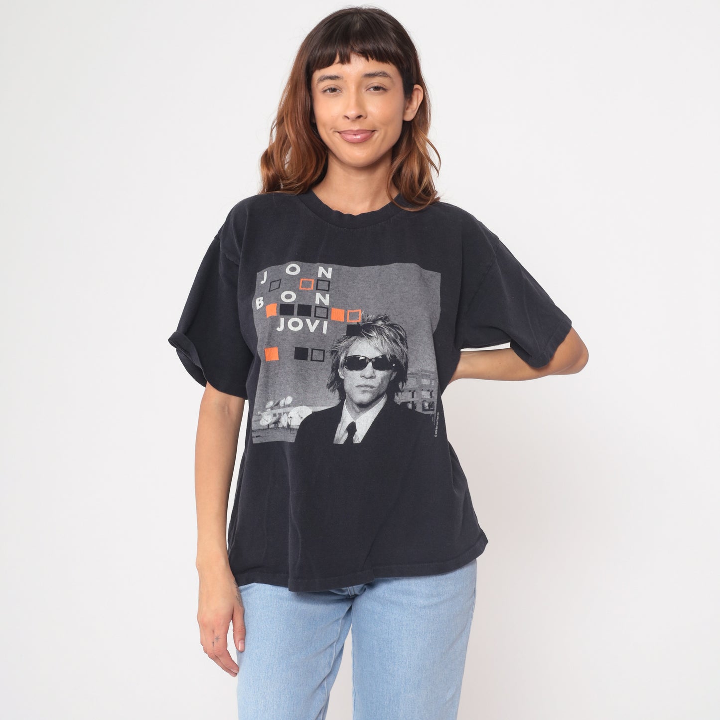 Bon Jovi Y2K Crush Tour 2000 Concert Tee Black Cotton Band Shirt Vintage Rock Music Tour Dates Jon Bon Jovi Sunglasses Music Merch Large L