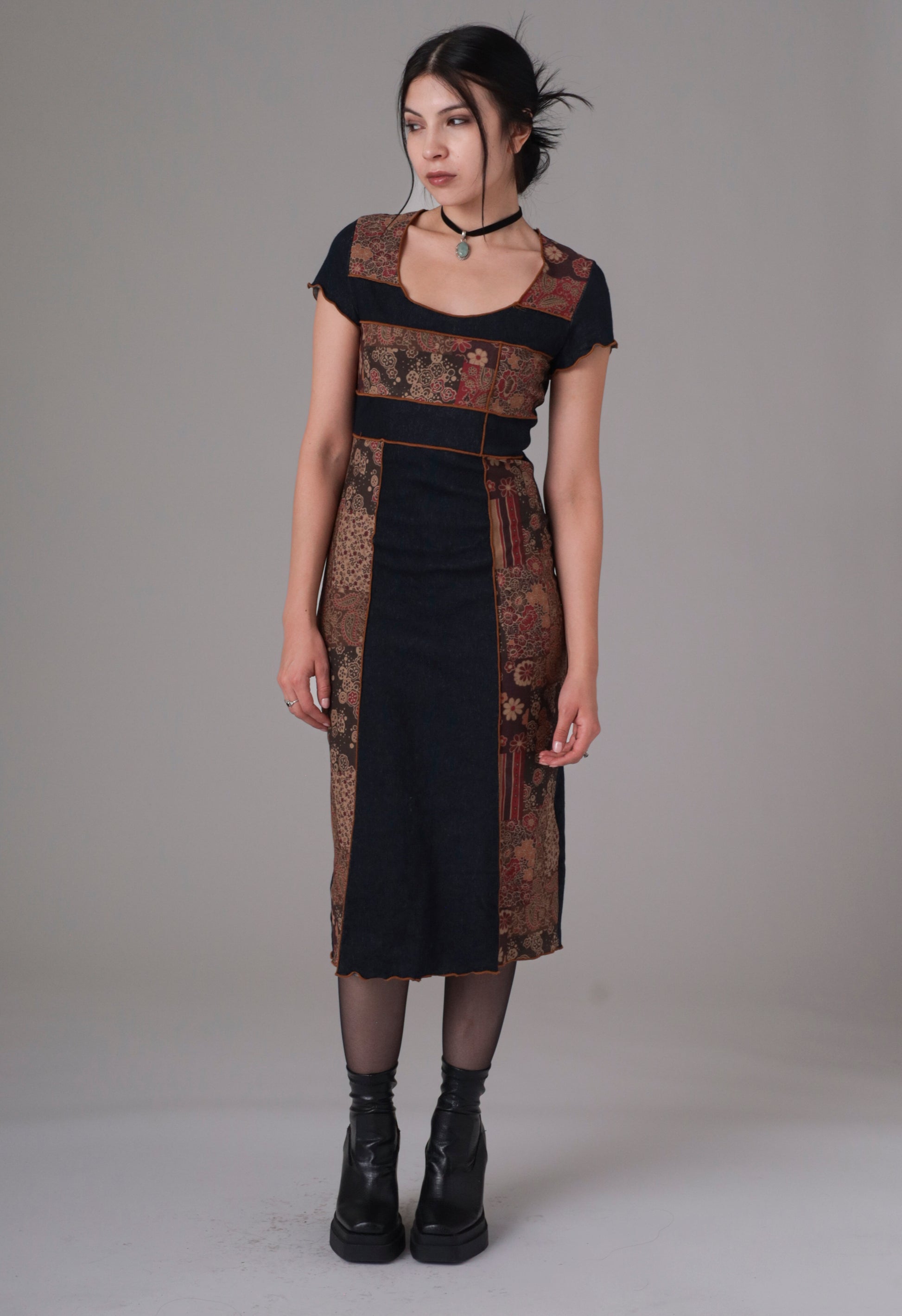 Y2K Navy and Floral Print Midi Dress – Shopexile Y2K Navy and Floral Print Midi Dress – Shopexile