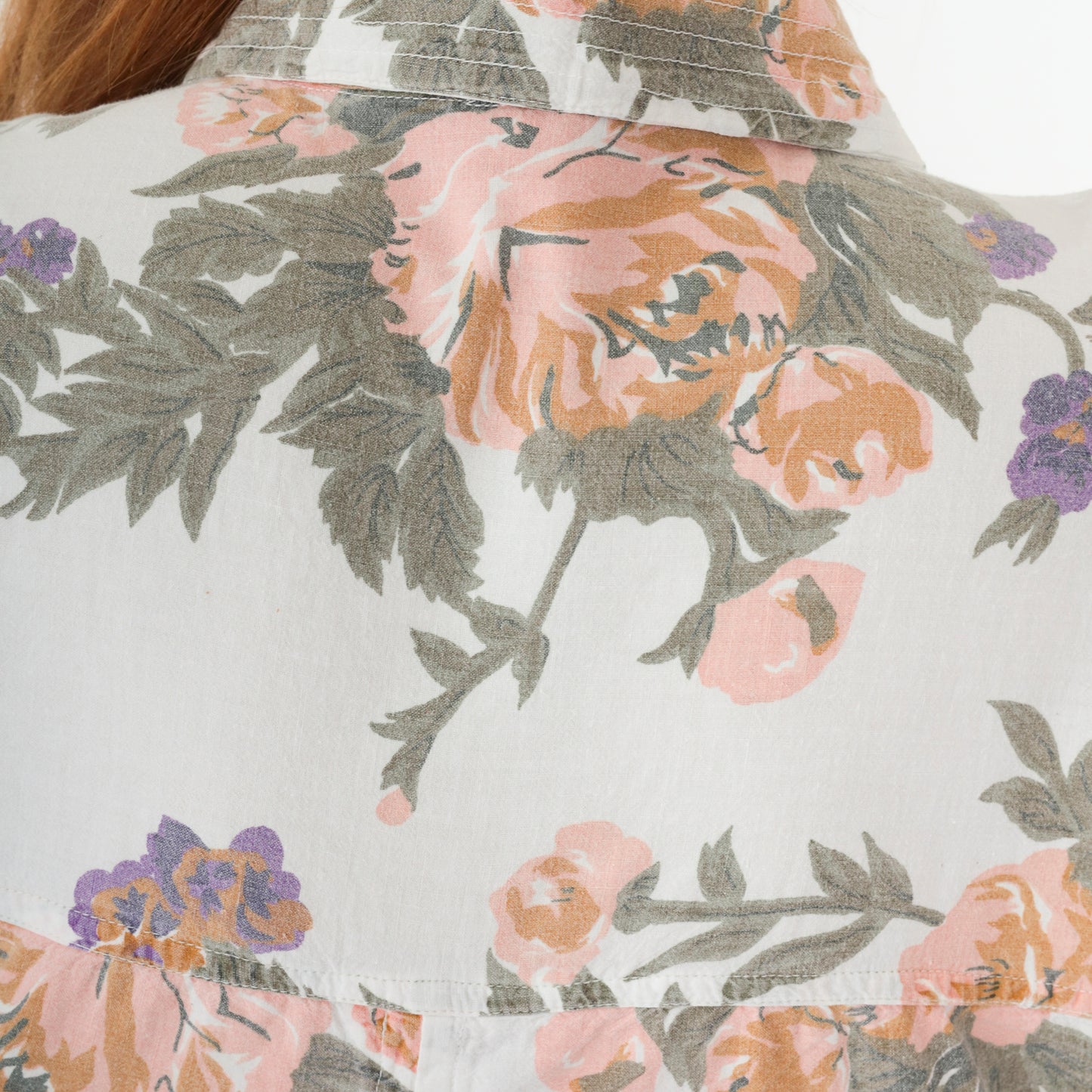 90s Chest Pocket Floral Blouse M