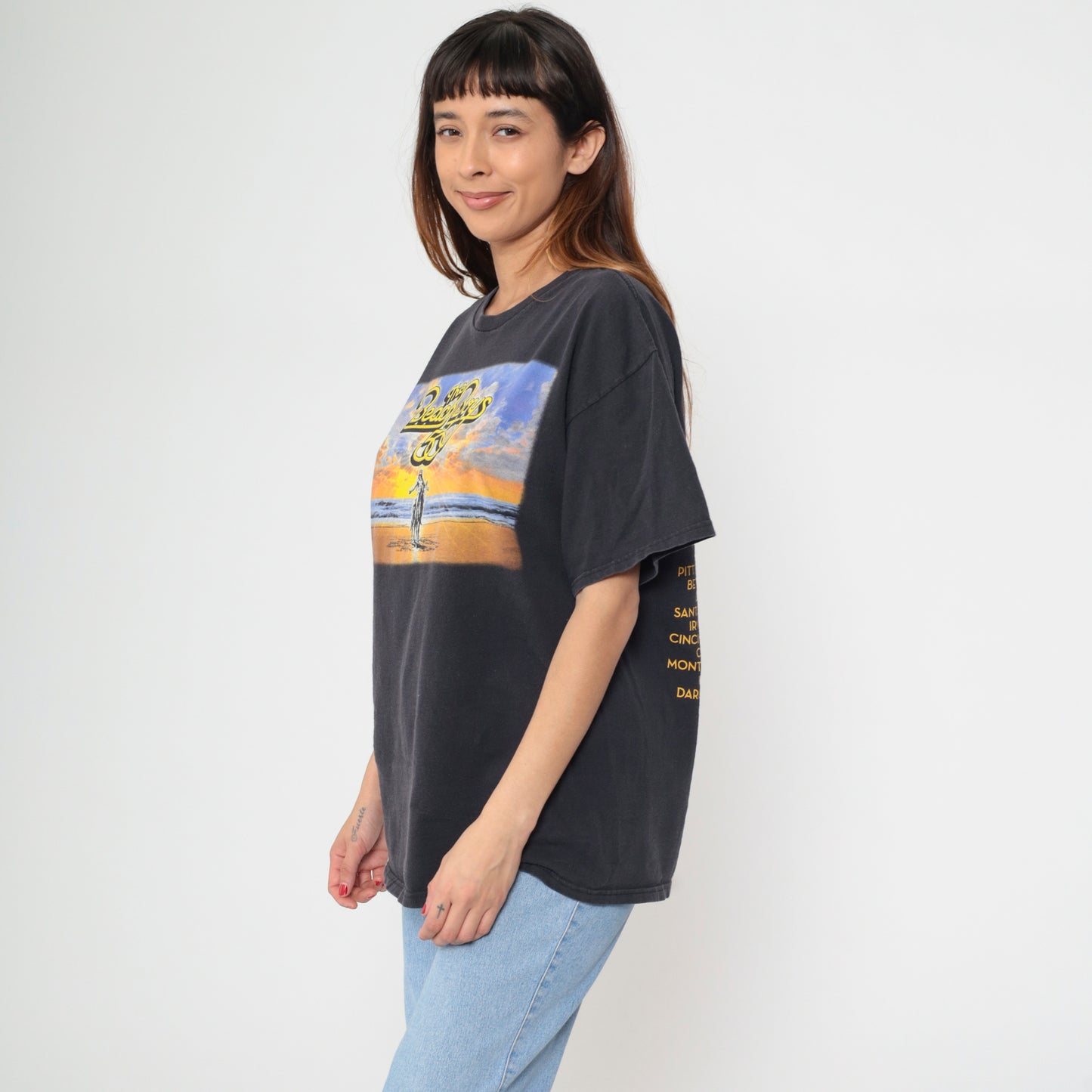 Beach Boys Concert Shirt Y2k  Tour Dates Band Tee Black Cotton Graphic Sunset Horse Vintage Short Sleeve Crew Neck Delta Tag Extra Large XL