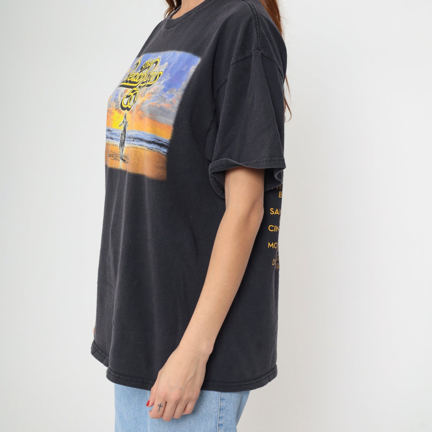 Beach Boys Concert Shirt Y2k  Tour Dates Band Tee Black Cotton Graphic Sunset Horse Vintage Short Sleeve Crew Neck Delta Tag Extra Large XL