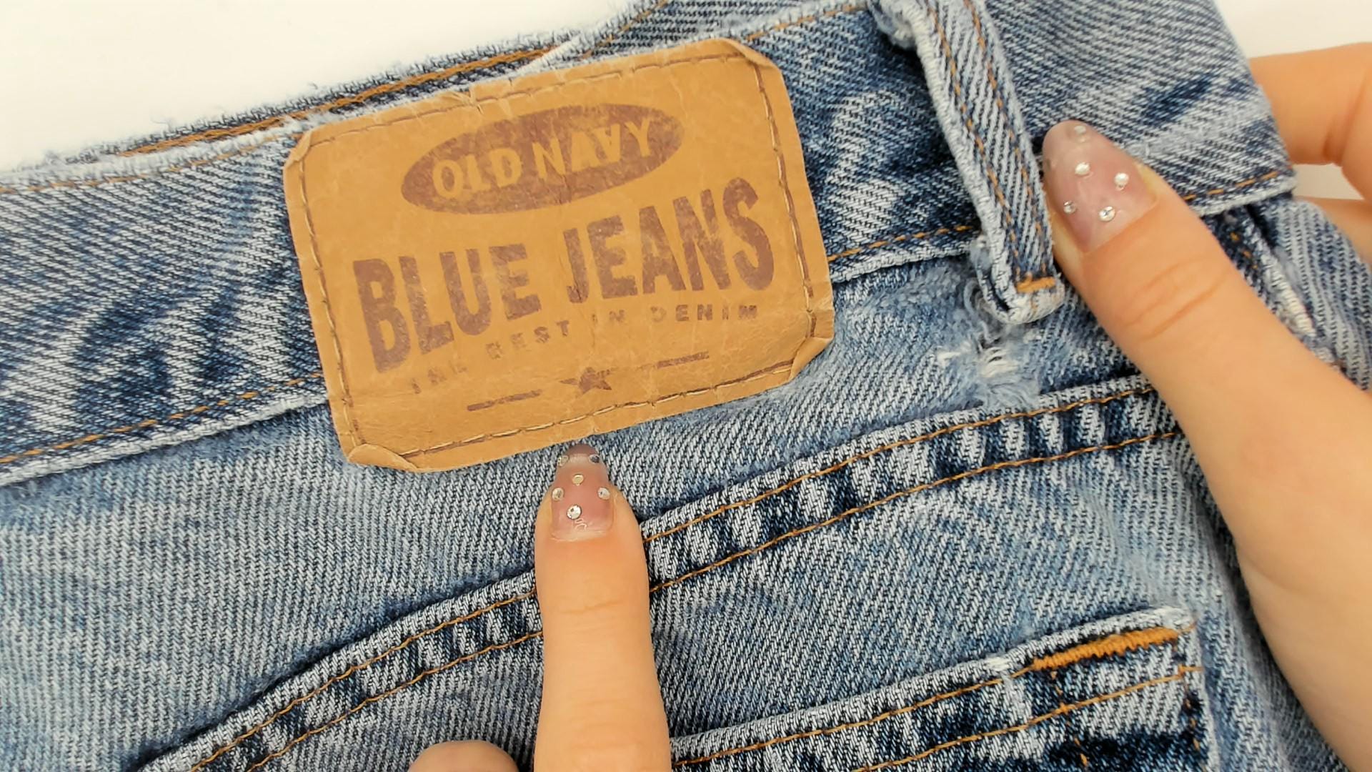 90s Old Navy Light Wash Distressed Jeans High Waist Straight Leg Medium