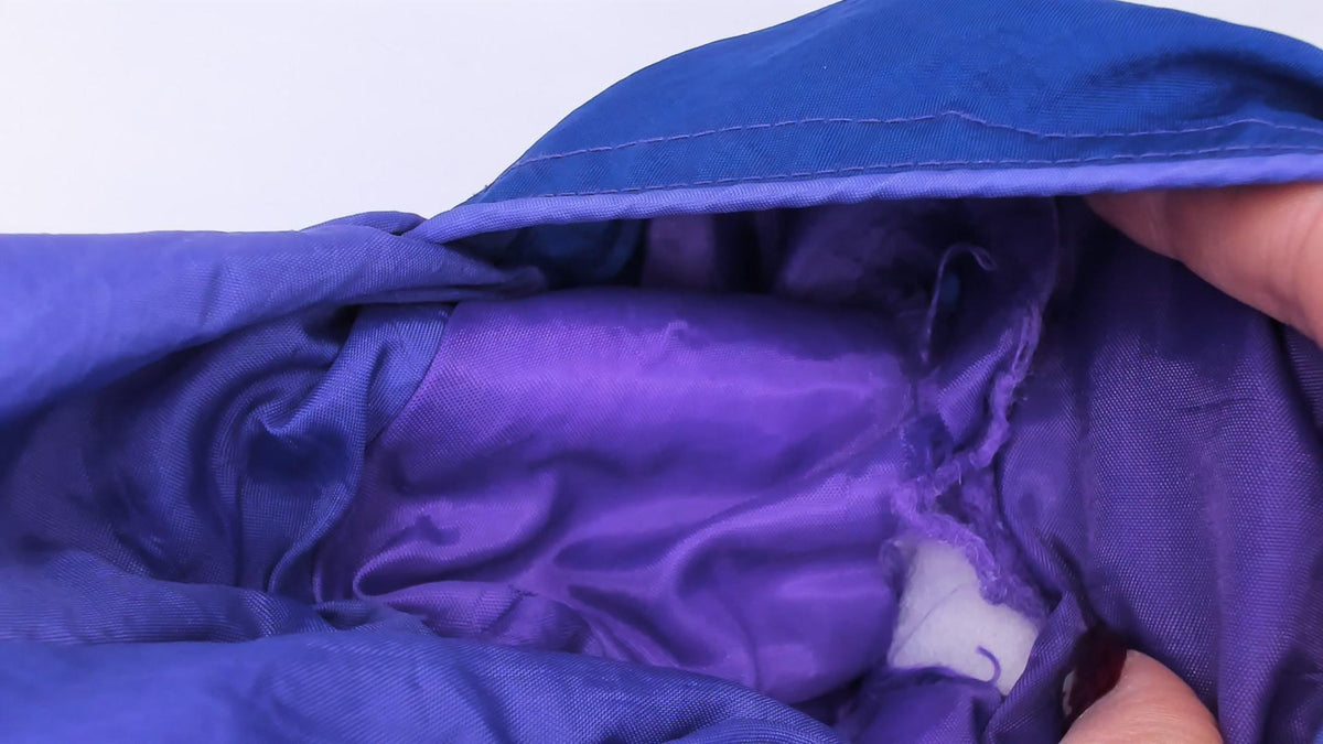 90s EZ Color Block Windbreaker Jacket Blue Purple Teal Quilted Small