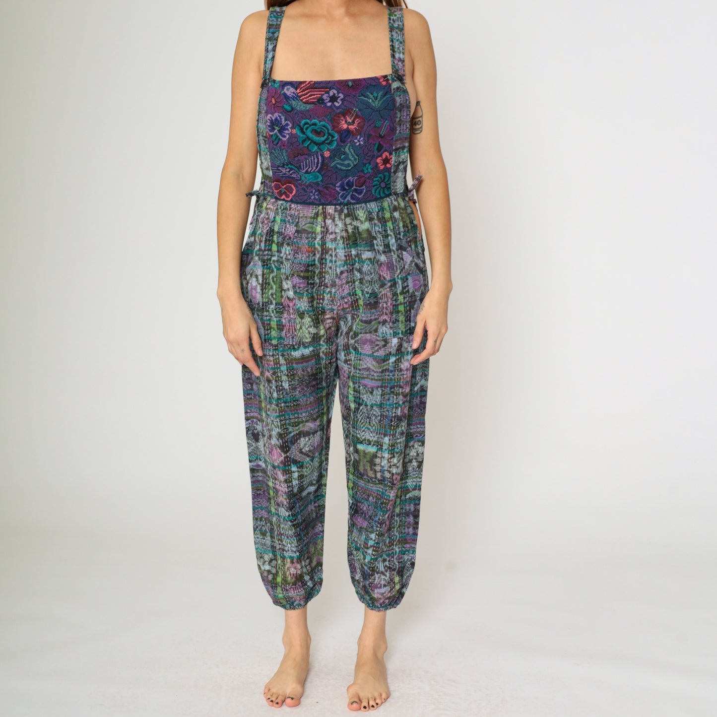 Guatemalan-Inspired Jumpsuit with Floral Bib