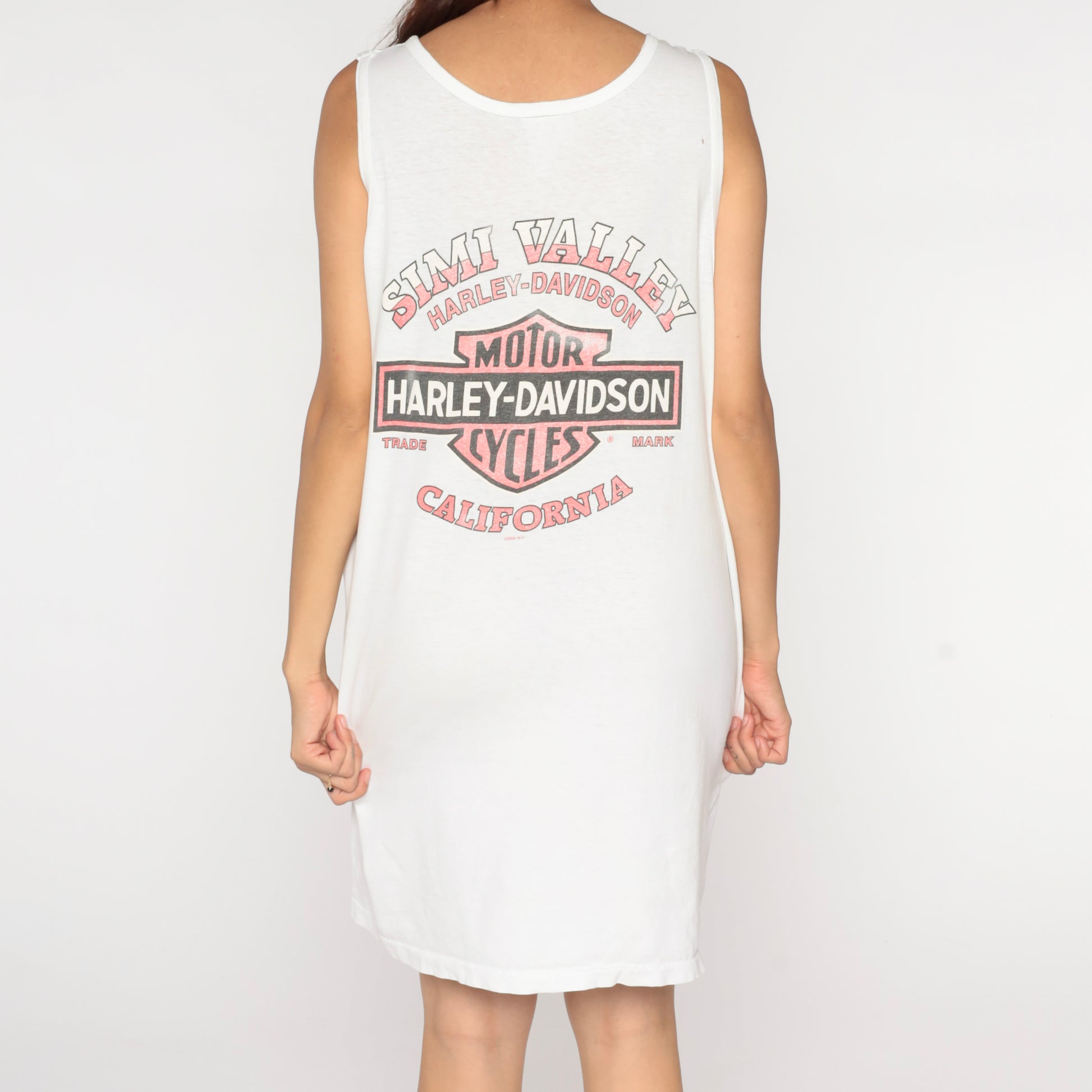 harley davidson t shirt dress Harley Davidson Shirt Dress Womens Medium White Black 3/4 Raglan Roatan Biker