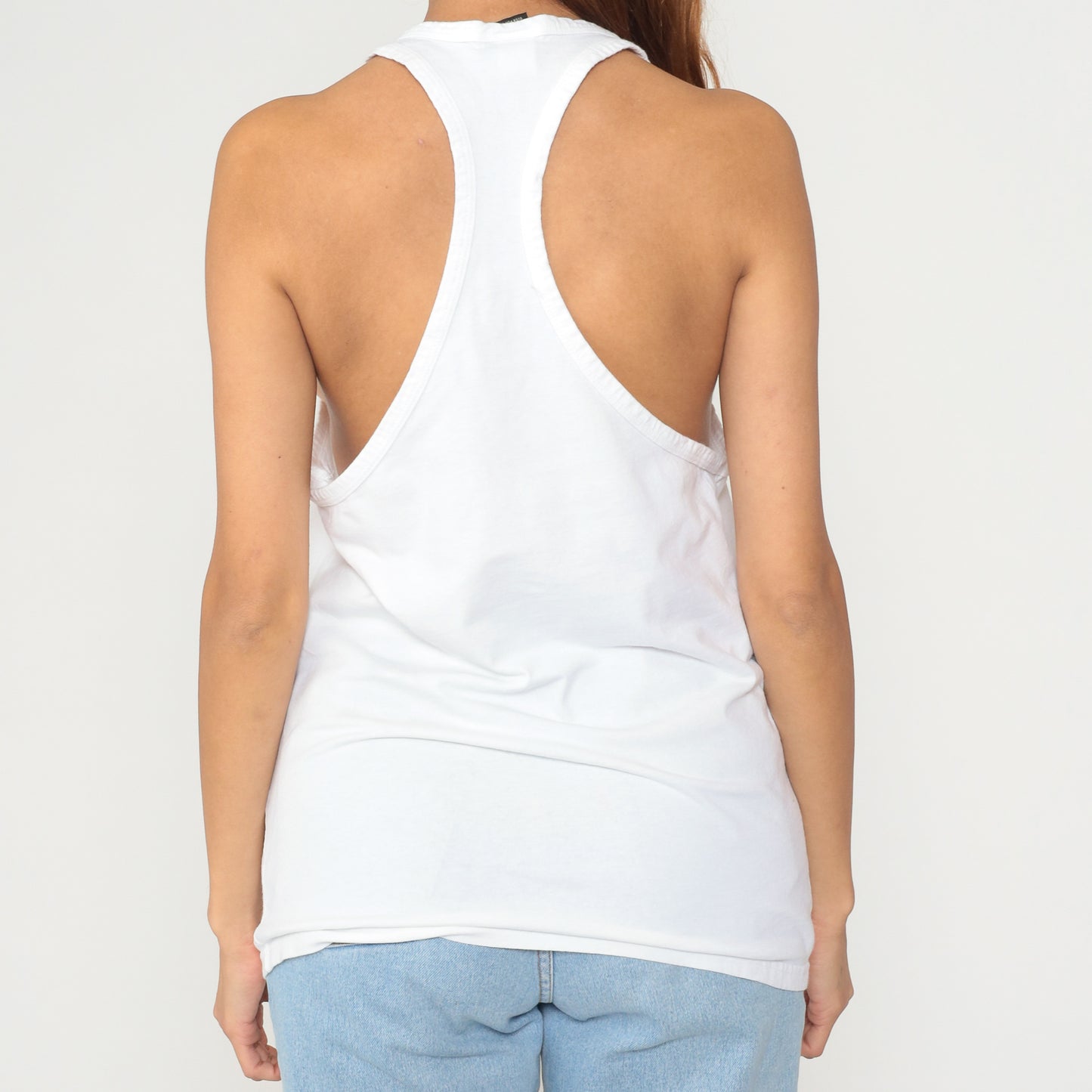 Golds Gym Tank Top 90s White Racerback Las Vegas Cotton Athletic Vintage Workout Muscle Shirt Fitness Training Gym Wear Bodybuilding Medium