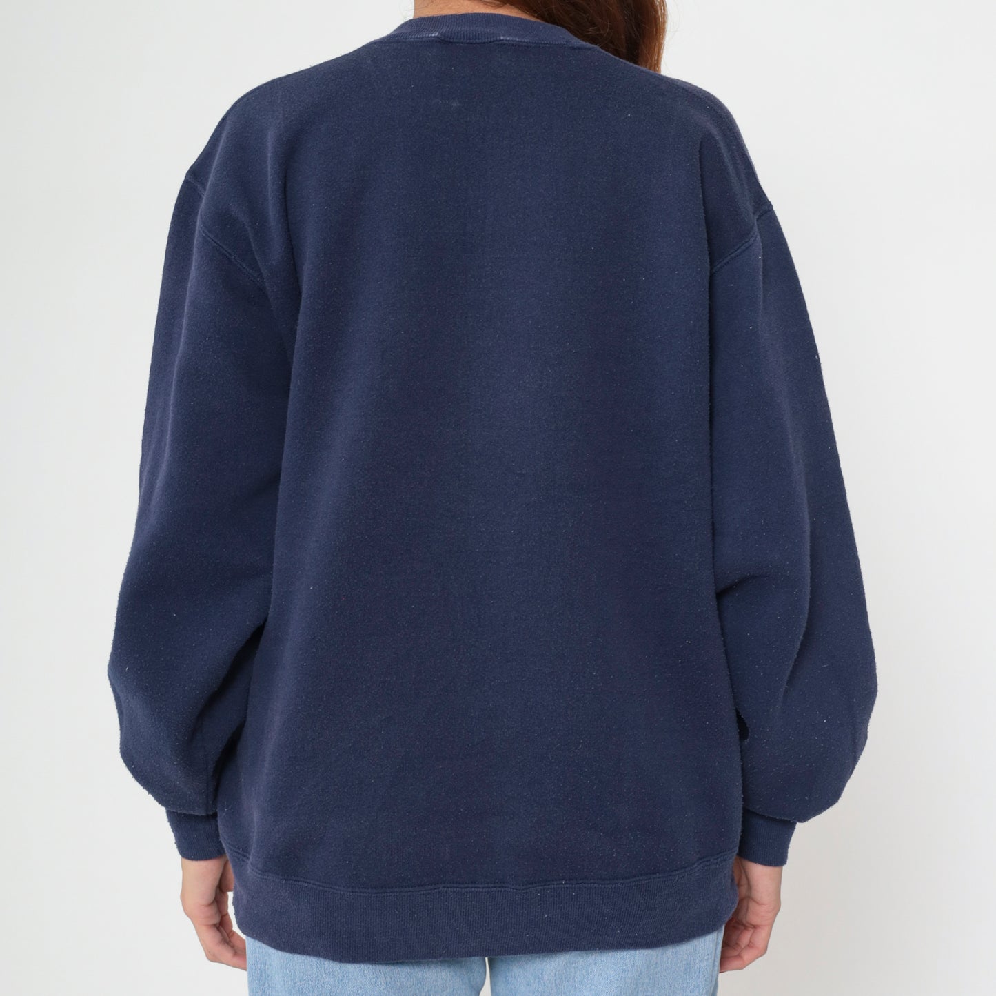 University of San Francisco Sweatshirt 80s Navy Blue College Crew Neck Vintage Athletic Preppy Light Academia Pullover Extra Large XL