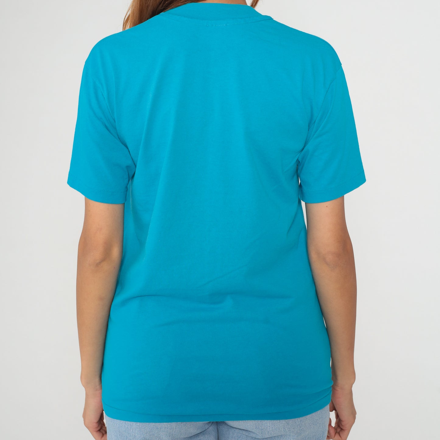 90s University Texas Marine Science Institute Sea Turtle Teal Turquoise Cotton T Shirt Vintage College Austin Wildlife Ocean Biology Medium