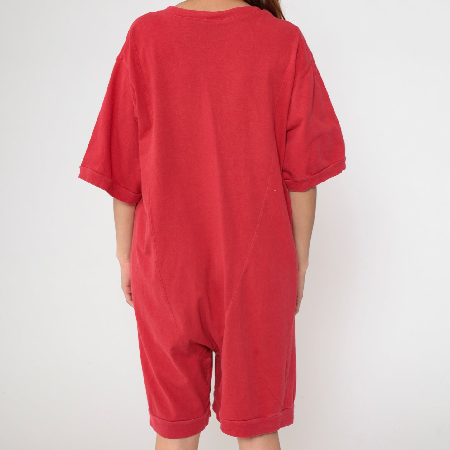Pepe Le Pew Romper Looney Tunes Pjs 90s Warner Bros Jumpsuit Red One Piece Cartoon Embroidered Vintage Loungewear Playsuit Extra Large XL