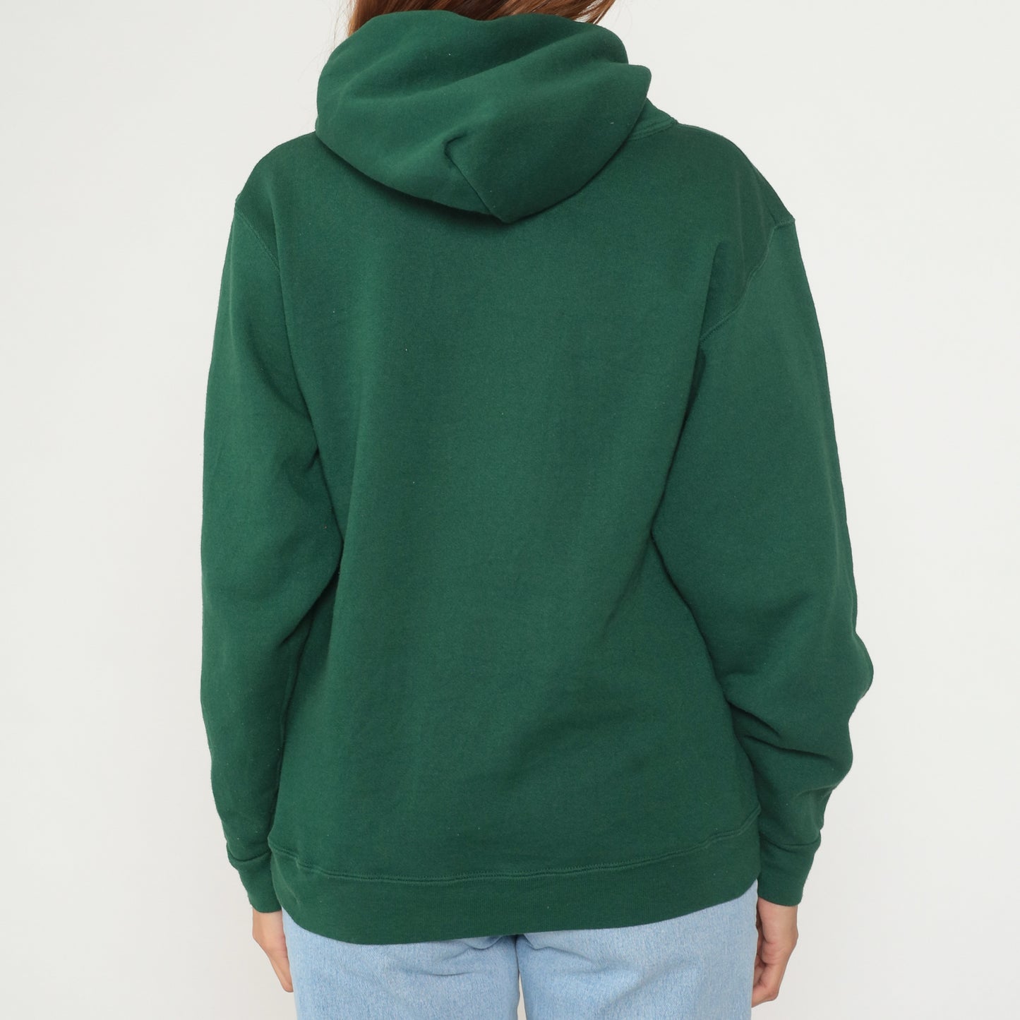 Cal Poly San Luis Obispo Hoodie 90s Green University College Sweatshirt Cotton Vintage Pullover Yellow Letters Front Pocket Drawstring California State School Medium M