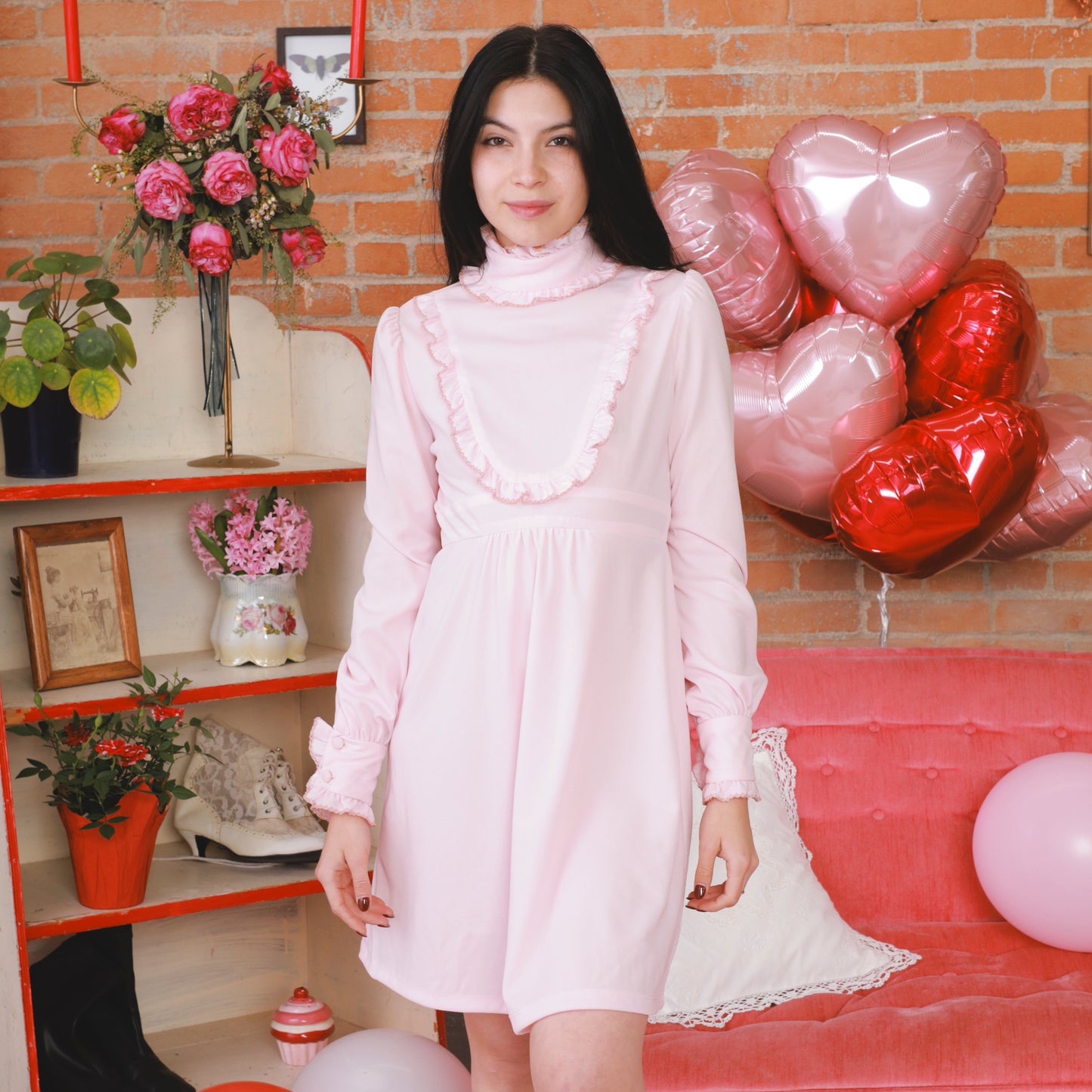 pink mini babydoll dress 70s Babydoll Dress Baby Pink Mini Dress Mod Ruffle Bib pink mini babydoll dress 70s Babydoll Dress Baby Pink Mini Dress Mod Ruffle Bib
