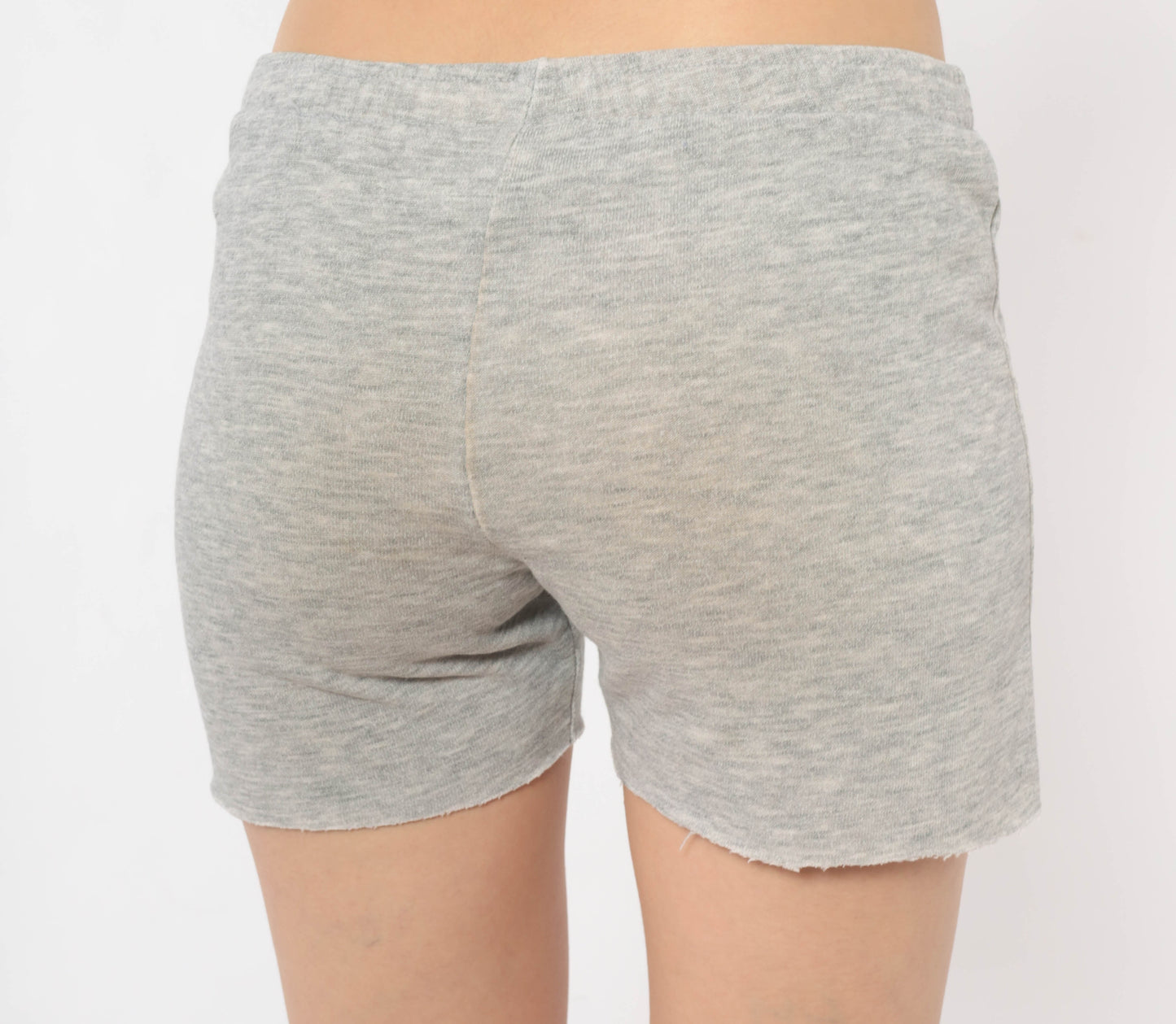 Champion Grey Sweat Shorts University Tasmania Cut Off Raw Hem Elastic Waist Athletic Cotton Ash Lounge Collegiate Preppy Casual Vintage Bottoms Small S