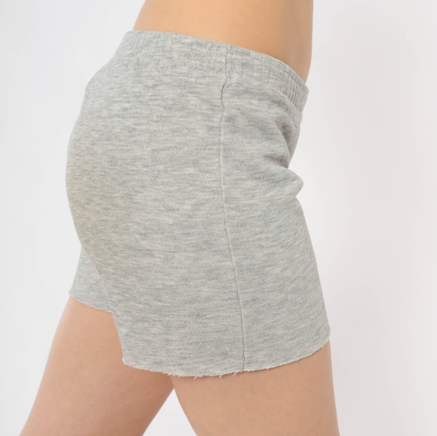Champion Grey Sweat Shorts University Tasmania Cut Off Raw Hem Elastic Waist Athletic Cotton Ash Lounge Collegiate Preppy Casual Vintage Bottoms Small S