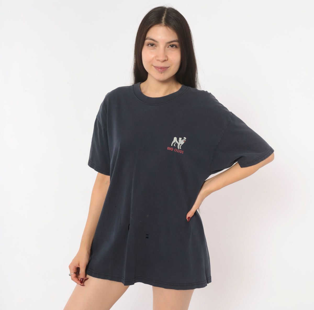 South Bark Big Dogs Parody Tee 2000s Dog South Park Humor Novelty Cotton Navy Blue Funny Animal Cartoon Comedy Vintage Short Sleeve Medium M
