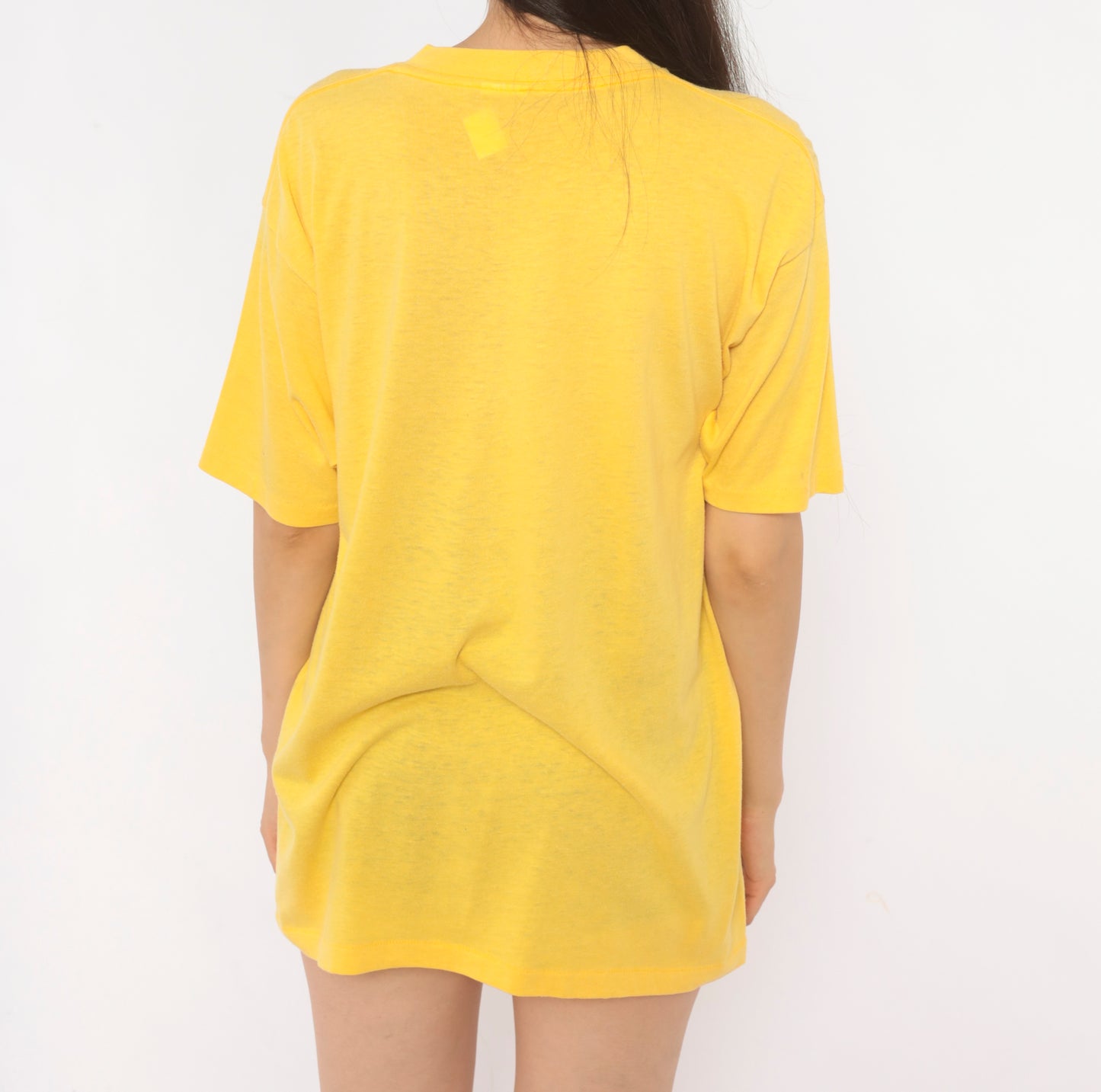 80s Schlitz Beer Tee Yellow Graphic Shirt Brewery Promo Pilsner Logo Cotton Boxy Gold Mustard Faded Worn Breweriana Vintage Extra Large XL