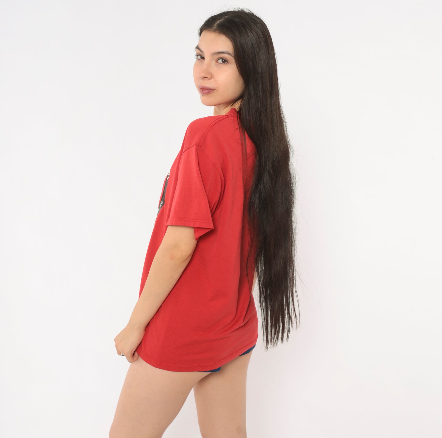 Patkes Farm Dairy Tee 90s Cow Graphic Print Red Cotton Shirt Villa Ridge Missouri Anniversary Vintage Short Sleeve Tomato Crimson Large L