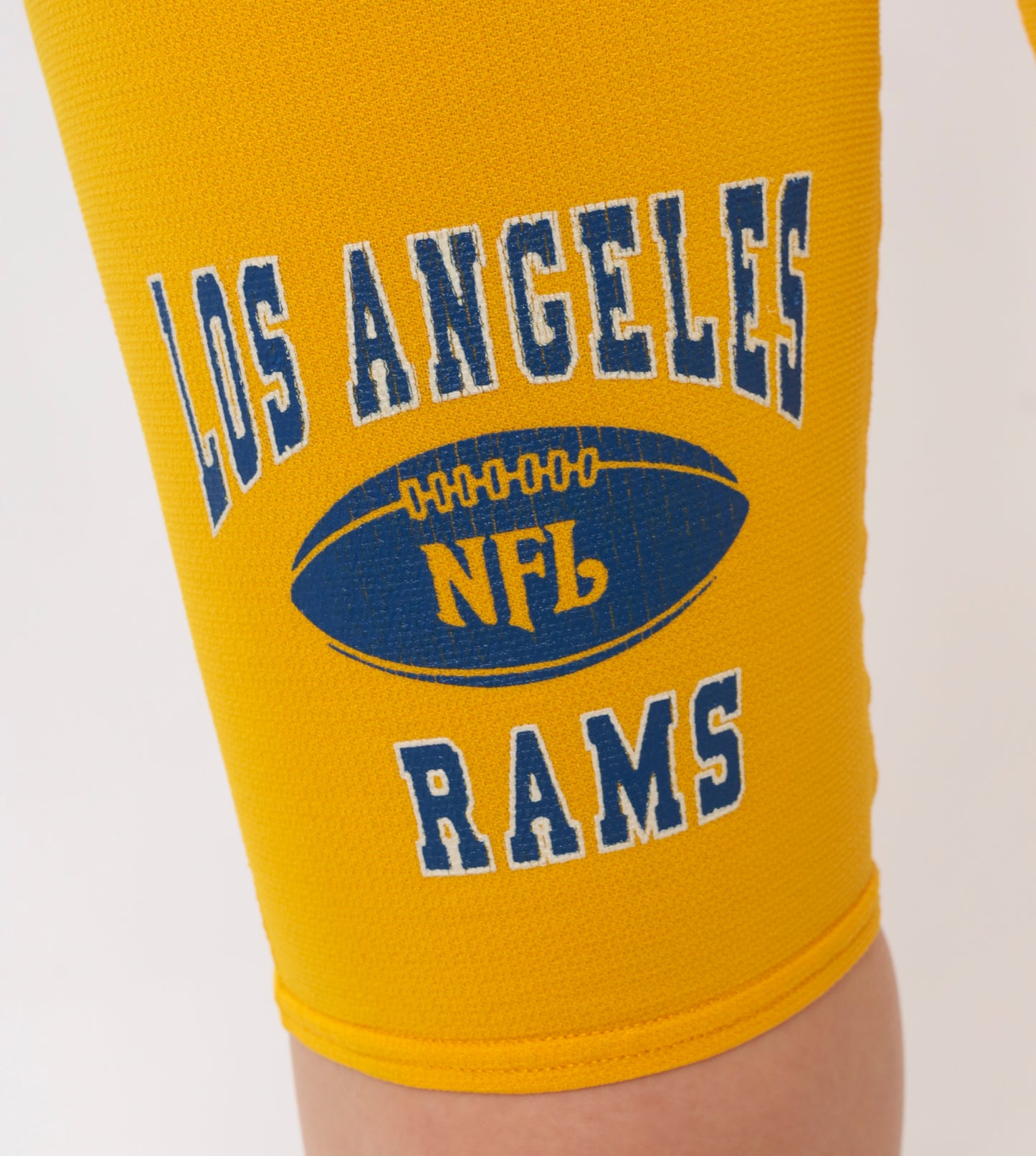 80s LA Rams NFL Bike Shorts Yellow Gold Compression Spandex Football Cycling Athletic Sportswear Graphic Vintage Activewear Extra Small XS