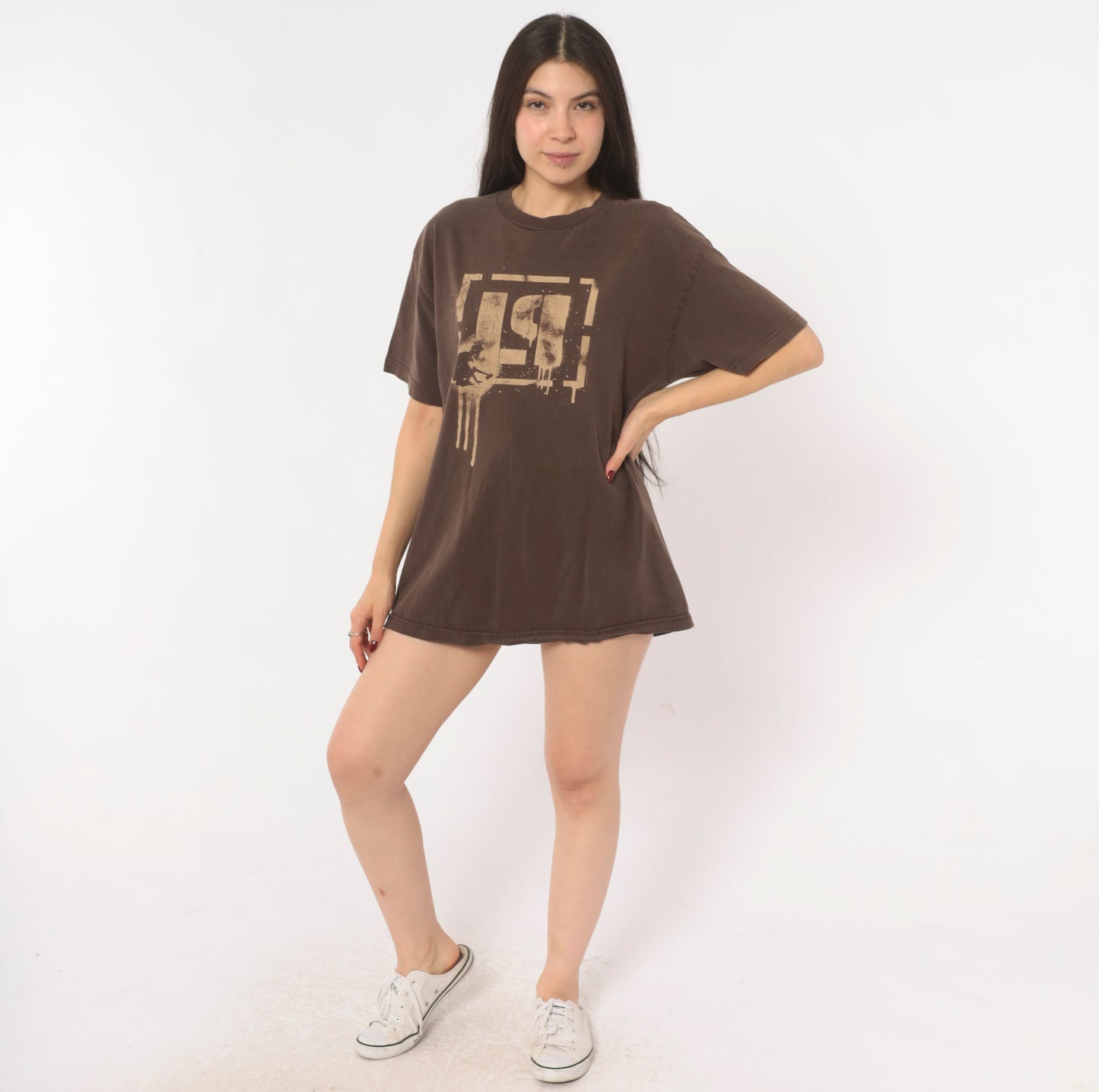 Linkin Park 2003 Tour Tee Chocolate Brown Band Shirt Summer Concert Graphic Cotton Nu Metal Rock Music Vintage Mocha Coffee Unisex Large L