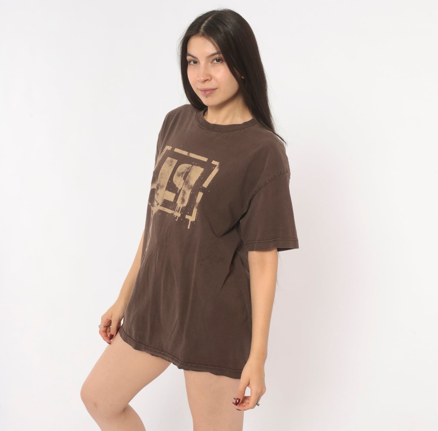 Linkin Park 2003 Tour Tee Chocolate Brown Band Shirt Summer Concert Graphic Cotton Nu Metal Rock Music Vintage Mocha Coffee Unisex Large L