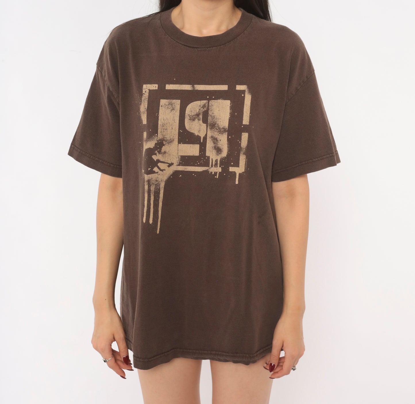 Linkin Park 2003 Tour Tee Chocolate Brown Band Shirt Summer Concert Graphic Cotton Nu Metal Rock Music Vintage Mocha Coffee Unisex Large L