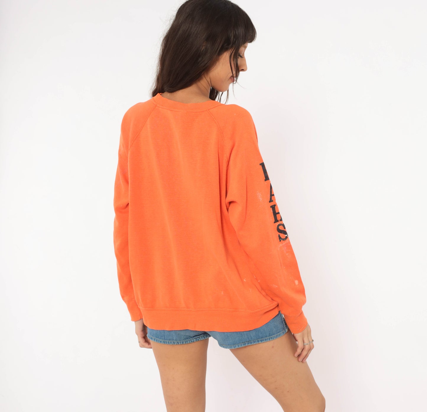 BellSouth Adopt A Student Program 90s Sweatshirt Orange Raglan Sleeve Pullover Vintage Collegiate Athletic Streetwear Unisex Extra Large XL