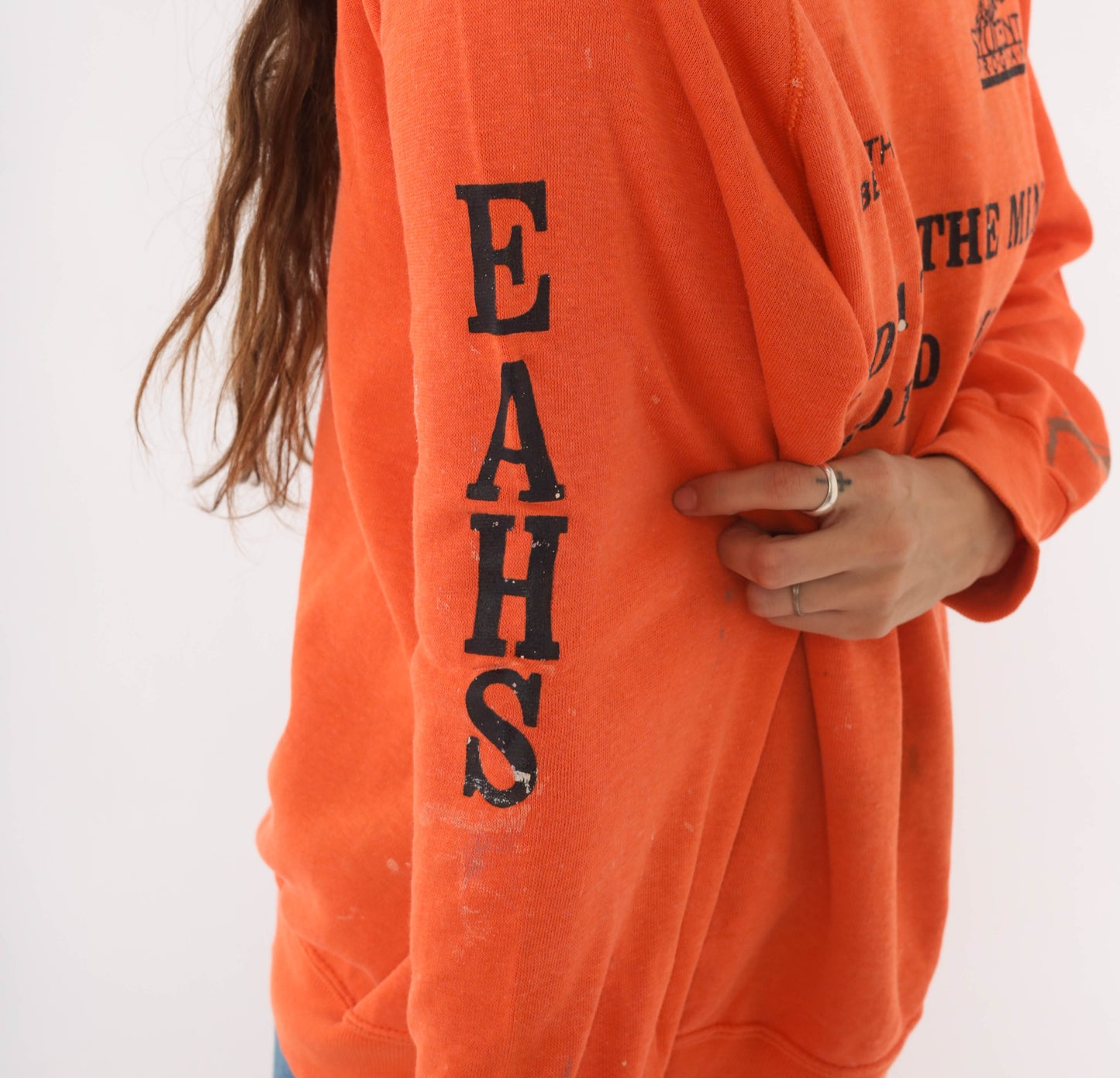 BellSouth Adopt A Student Program 90s Sweatshirt Orange Raglan Sleeve Pullover Vintage Collegiate Athletic Streetwear Unisex Extra Large XL