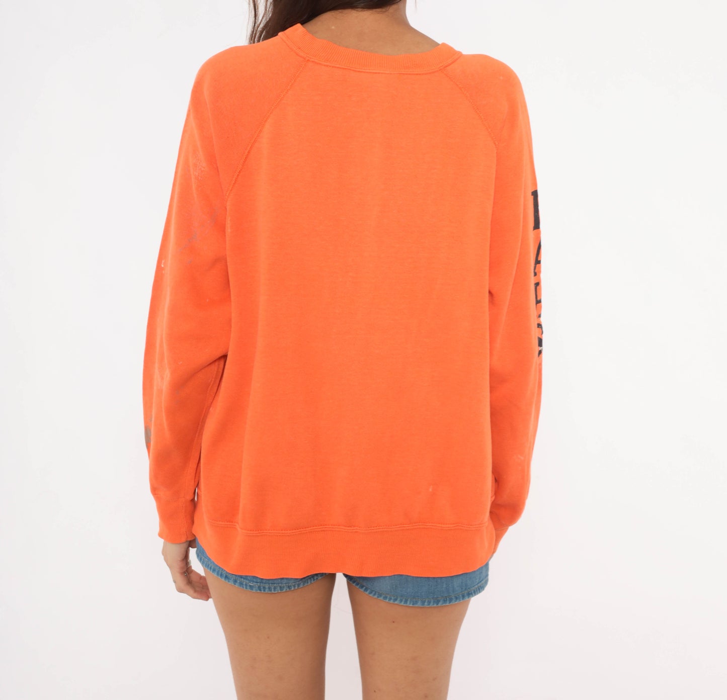 BellSouth Adopt A Student Program 90s Sweatshirt Orange Raglan Sleeve Pullover Vintage Collegiate Athletic Streetwear Unisex Extra Large XL