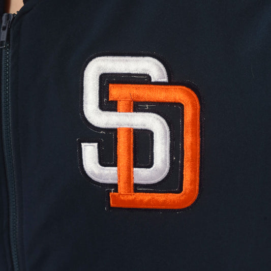 90s Starter San Diego Padres Jacket Navy Blue Zip Front Bomber Baseball MLB Varsity Warm Up Dugout Coat Sporty Athletic Extra Large XL