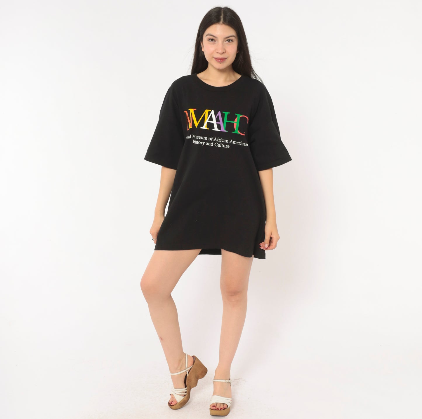 NMAAHC Museum Tee 90s Black Graphic Shirt Letter Cotton Top Smithsonian African American History Culture Streetwear Boxy Fit Extra Large XL