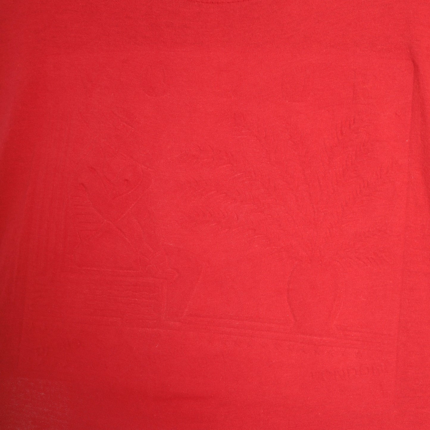 Embossed Vogue Red Tee 90s Boxy Fit Short Sleeve Tonal Graphic Cotton Shirt Blank Back Relaxed Casual Streetwear Vintage Top Large L