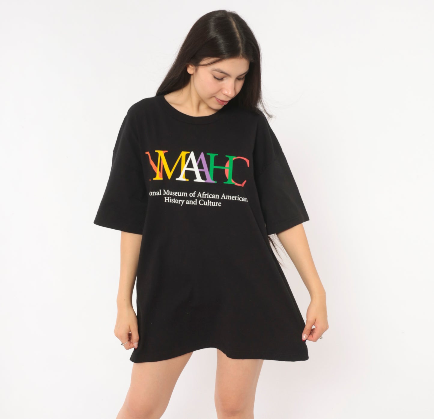 NMAAHC Museum Tee 90s Black Graphic Shirt Letter Cotton Top Smithsonian African American History Culture Streetwear Boxy Fit Extra Large XL