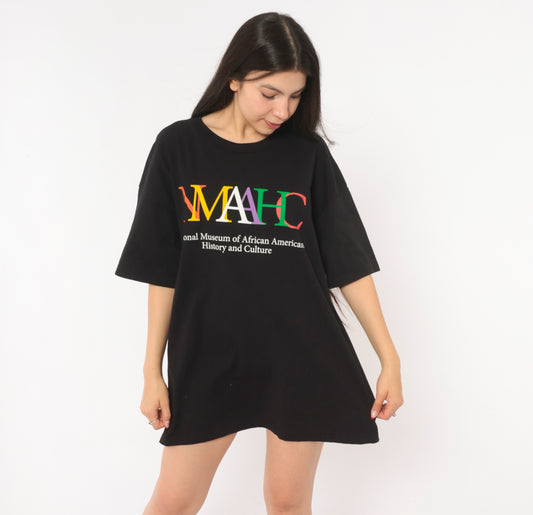 NMAAHC Museum Tee 90s Black Graphic Shirt Letter Cotton Top Smithsonian African American History Culture Streetwear Boxy Fit Extra Large XL