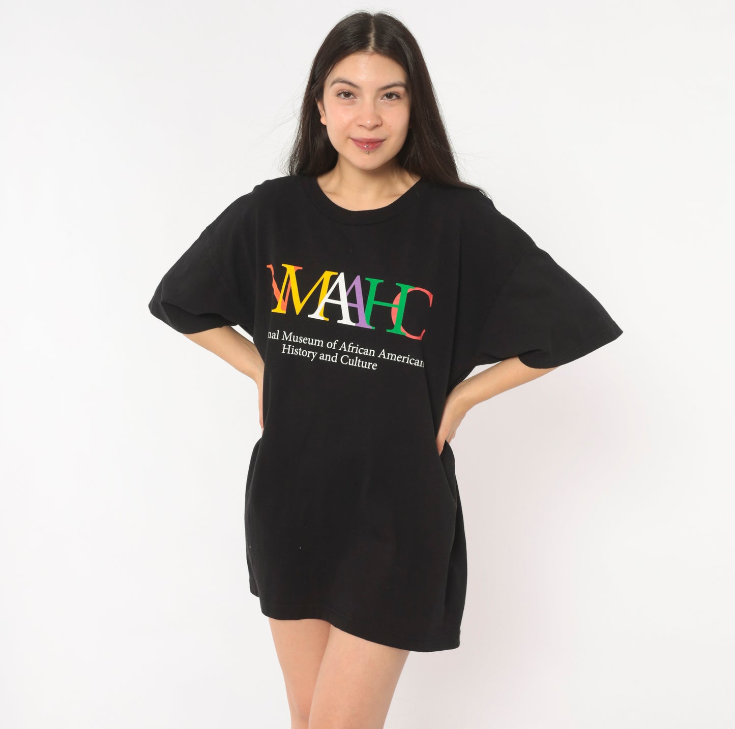 NMAAHC Museum Tee 90s Black Graphic Shirt Letter Cotton Top Smithsonian African American History Culture Streetwear Boxy Fit Extra Large XL