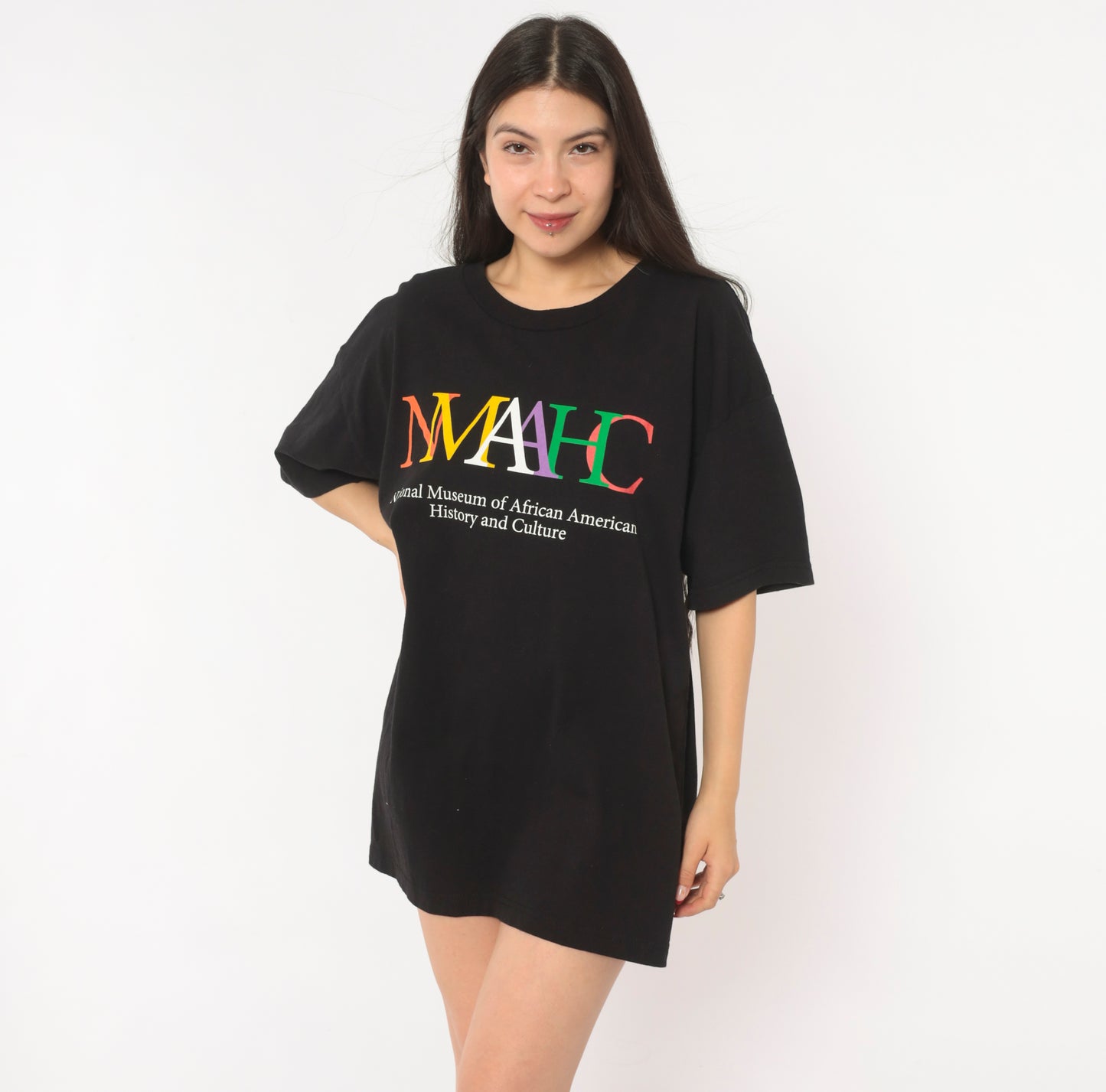 NMAAHC Museum Tee 90s Black Graphic Shirt Letter Cotton Top Smithsonian African American History Culture Streetwear Boxy Fit Extra Large XL