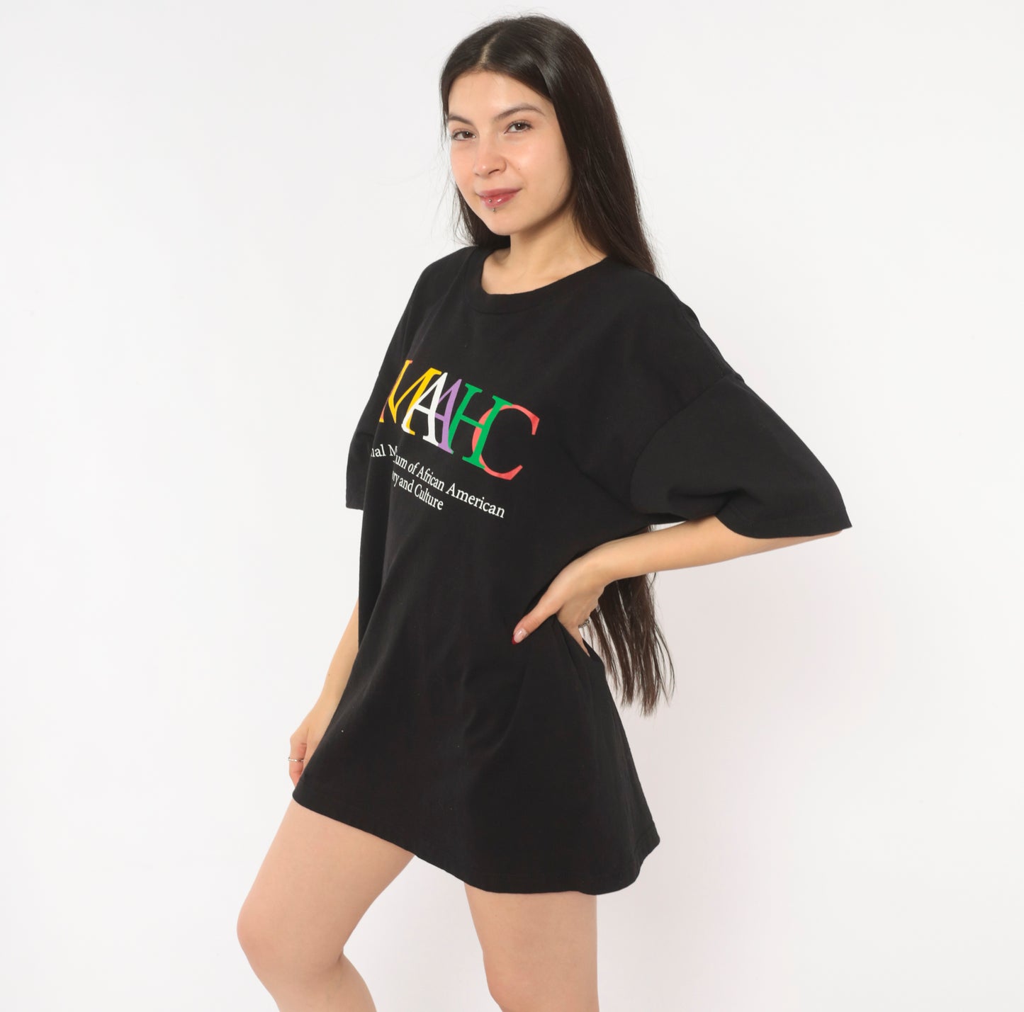 NMAAHC Museum Tee 90s Black Graphic Shirt Letter Cotton Top Smithsonian African American History Culture Streetwear Boxy Fit Extra Large XL
