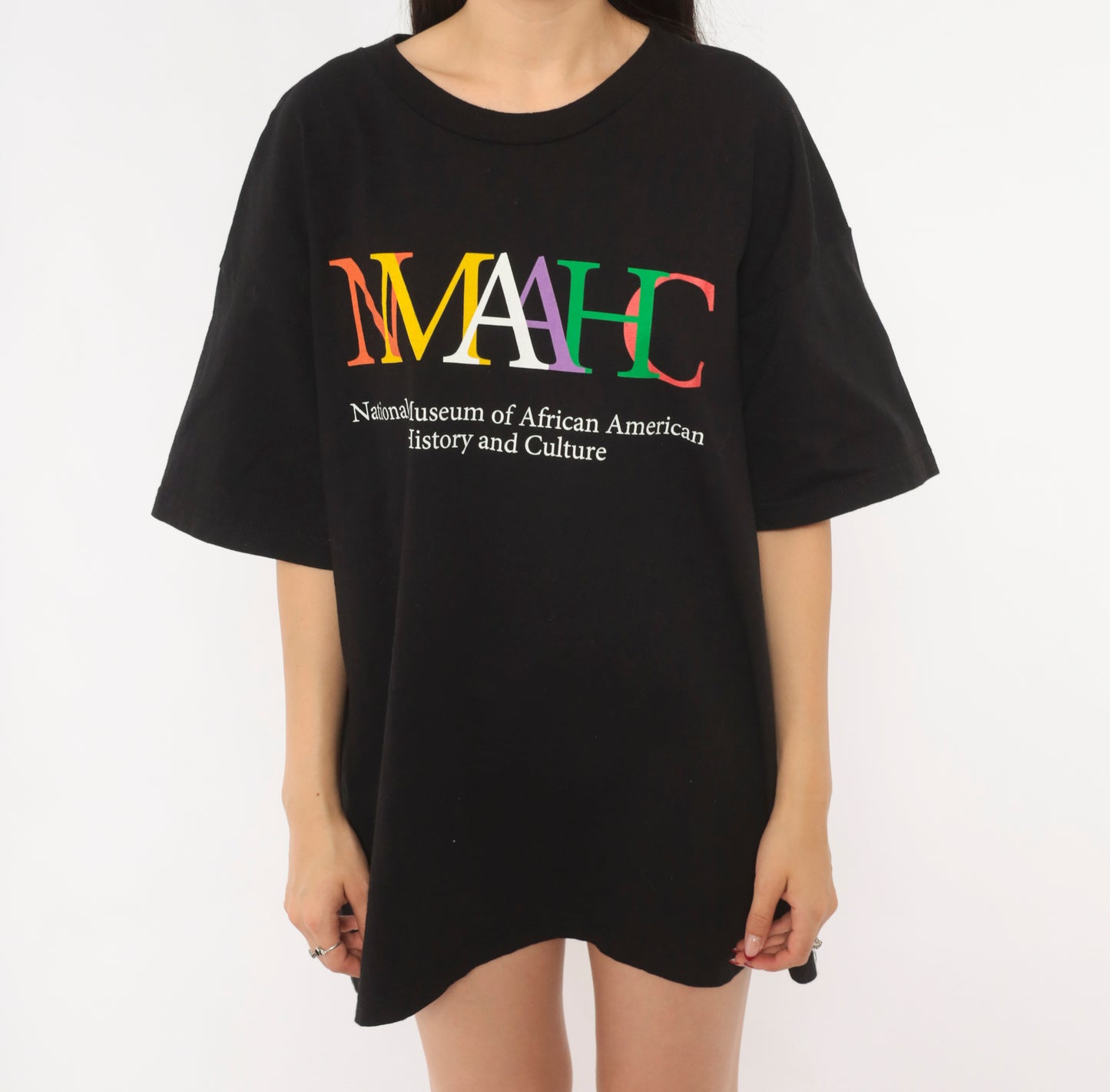 NMAAHC Museum Tee 90s Black Graphic Shirt Letter Cotton Top Smithsonian African American History Culture Streetwear Boxy Fit Extra Large XL