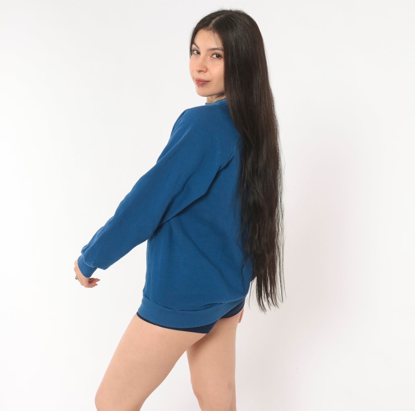 90s Sweatshirt Baltimore Opera Blue Raglan Sleeve Navy Cobalt Graphic Vintage Collegiate Academic Unisex Sweater Medium M