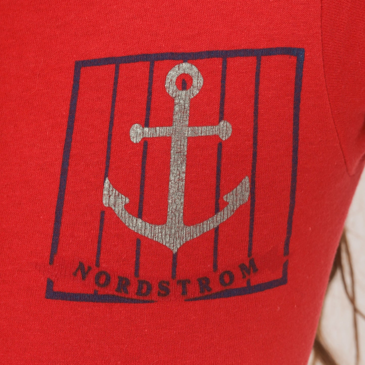 Nordstrom Yacht Club Tee 90s Nautical Anchor Compass Rose Print Red Baby Top Sailing Graphic Cotton Shirt Preppy Collegiate Vintage Small S