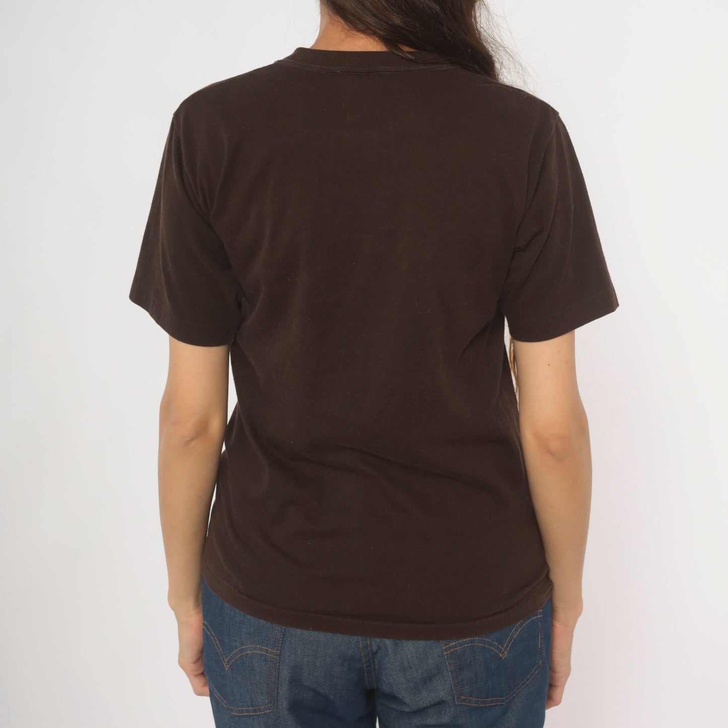 United Parcel Servant Superman Parody Tee 80s Novelty Graphic Diamond Logo Gold Brown Cotton Humor Funny Joke Chocolate Vintage Top Small S