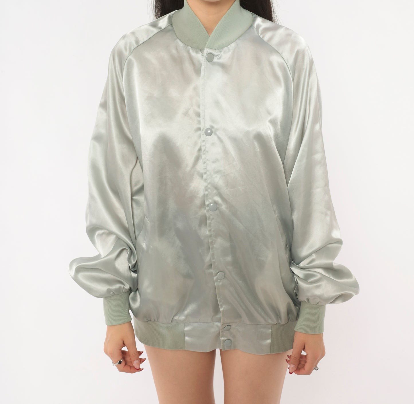 Alabama Pass It On Down Satin Bomber Grey Silver Band Tour Jacket 80s Country Music Varsity Vintage Unisex Mens Small S