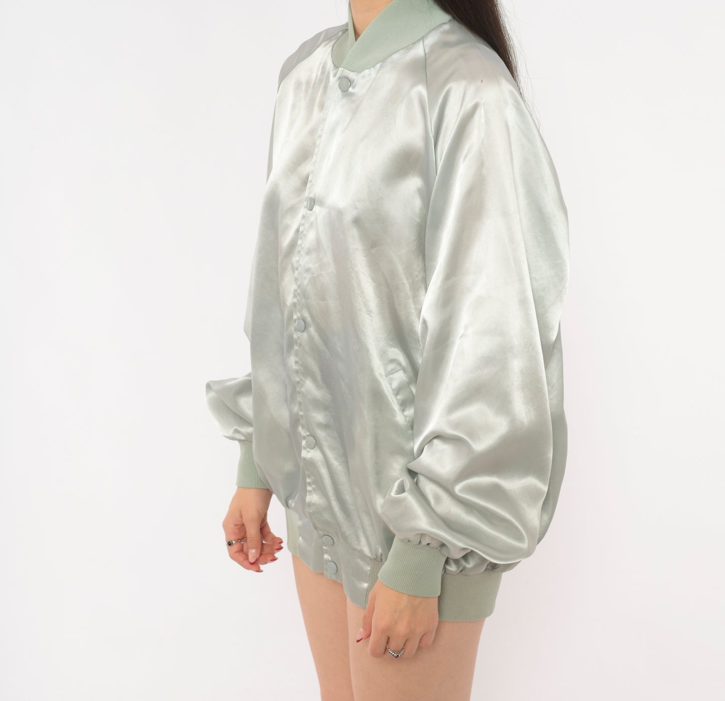 Alabama Pass It On Down Satin Bomber Grey Silver Band Tour Jacket 80s Country Music Varsity Vintage Unisex Mens Small S
