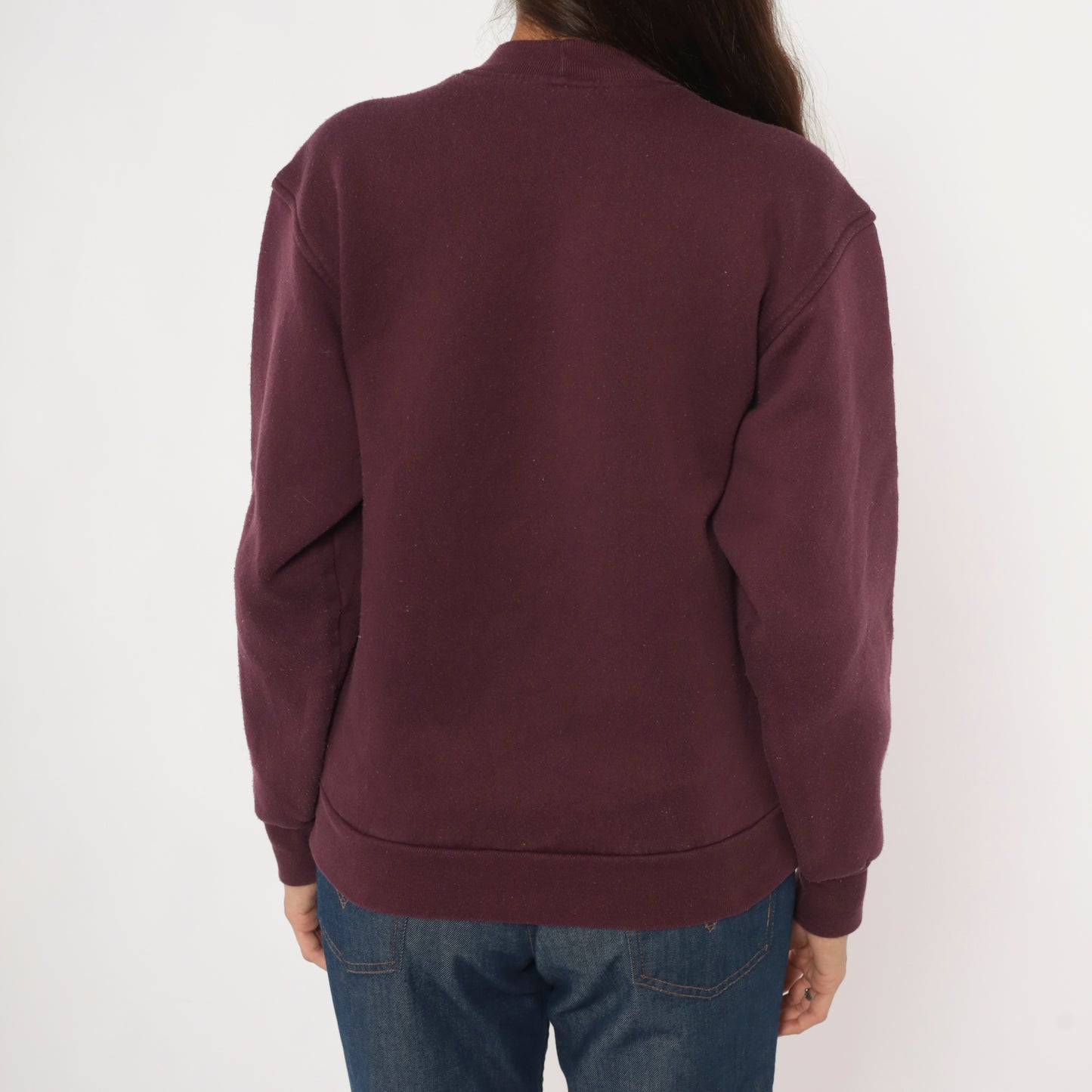 90s Friends University Jansport Sweatshirt Burgundy Collegiate Crest Graphic Pullover Wine Maroon  Sweater Preppy Academic Campus Medium M