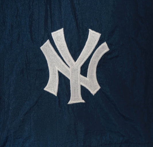 90s Yankees Pullover Windbreaker Navy Blue Half Zip Jacket Packable Pro Player MLB Baseball Sporty Streetwear Vintage Small Petite SP