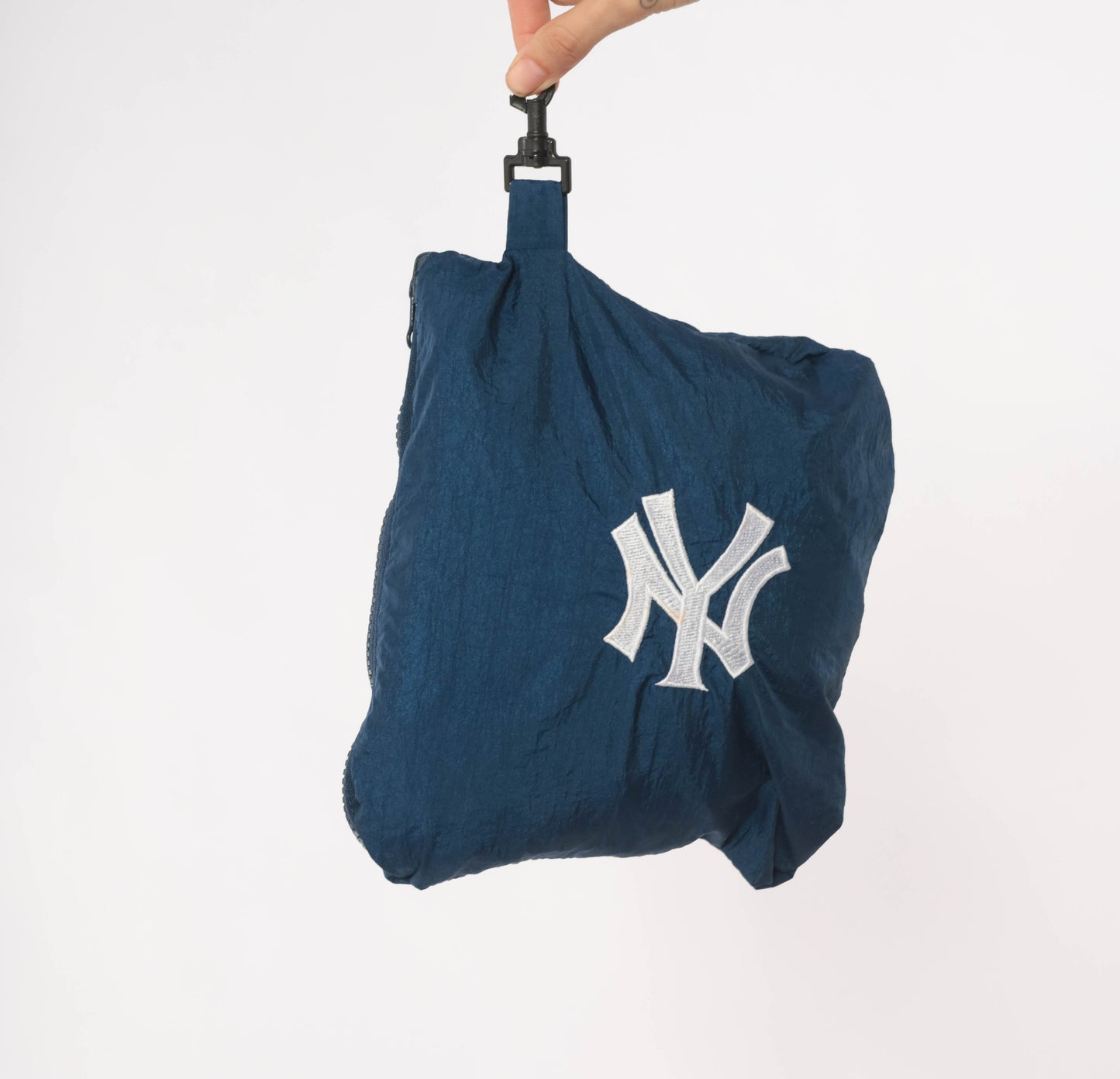 90s Yankees Pullover Windbreaker Navy Blue Half Zip Jacket Packable Pro Player MLB Baseball Sporty Streetwear Vintage Small Petite SP